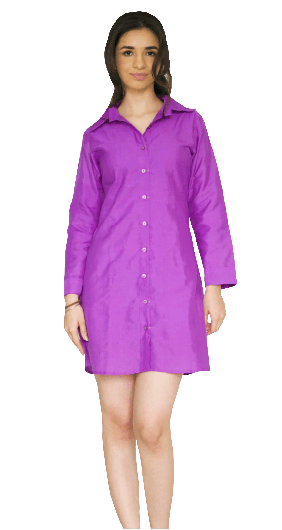 Cotton Mulberry Silk Shirt Dress