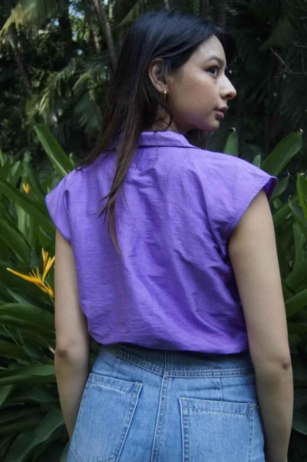 Handwoven Mulberry Silk Drawstring Parachute Top