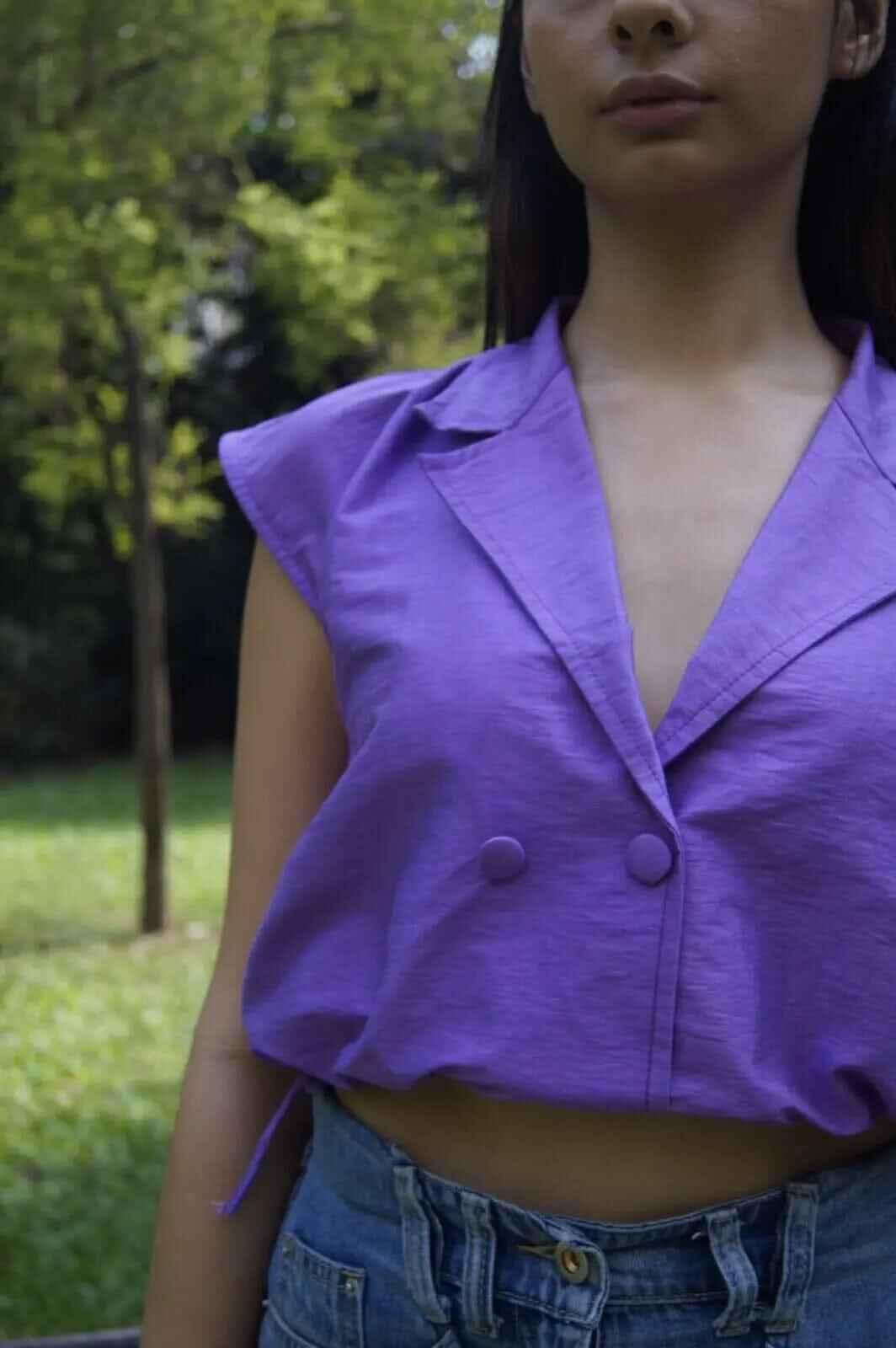 Handwoven Mulberry Silk Drawstring Parachute Top