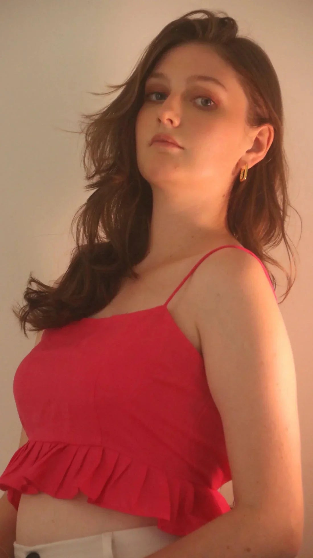 Handwoven Raw Silk Frill Crop Top