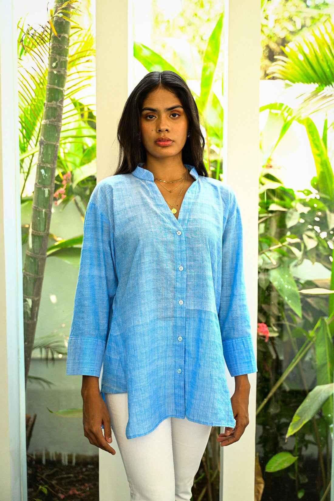 Handwoven Skyline Cotton Shirt