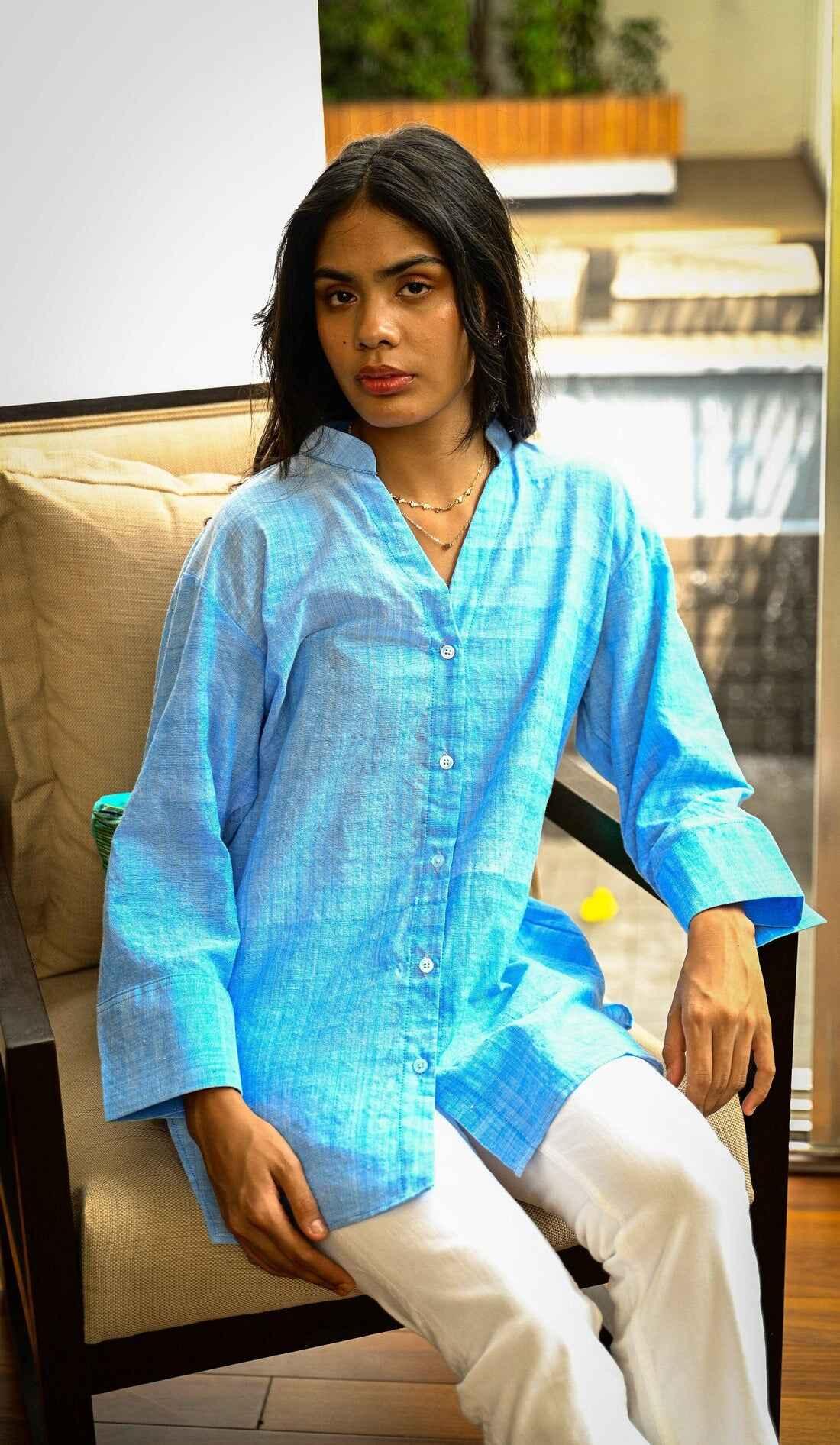 Handwoven Skyline Cotton Shirt