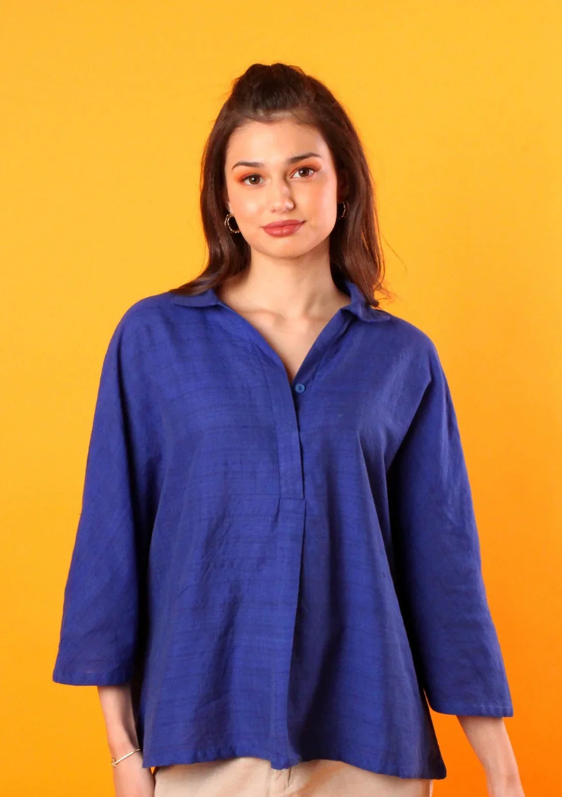 Handwoven Blue Lotus Top