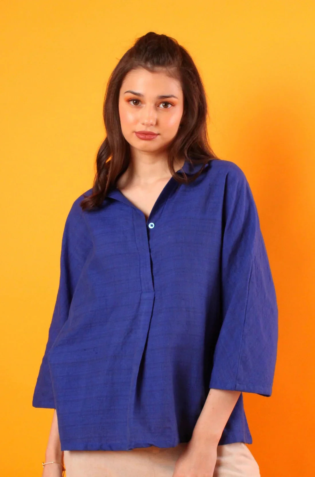 Handwoven Blue Lotus Top