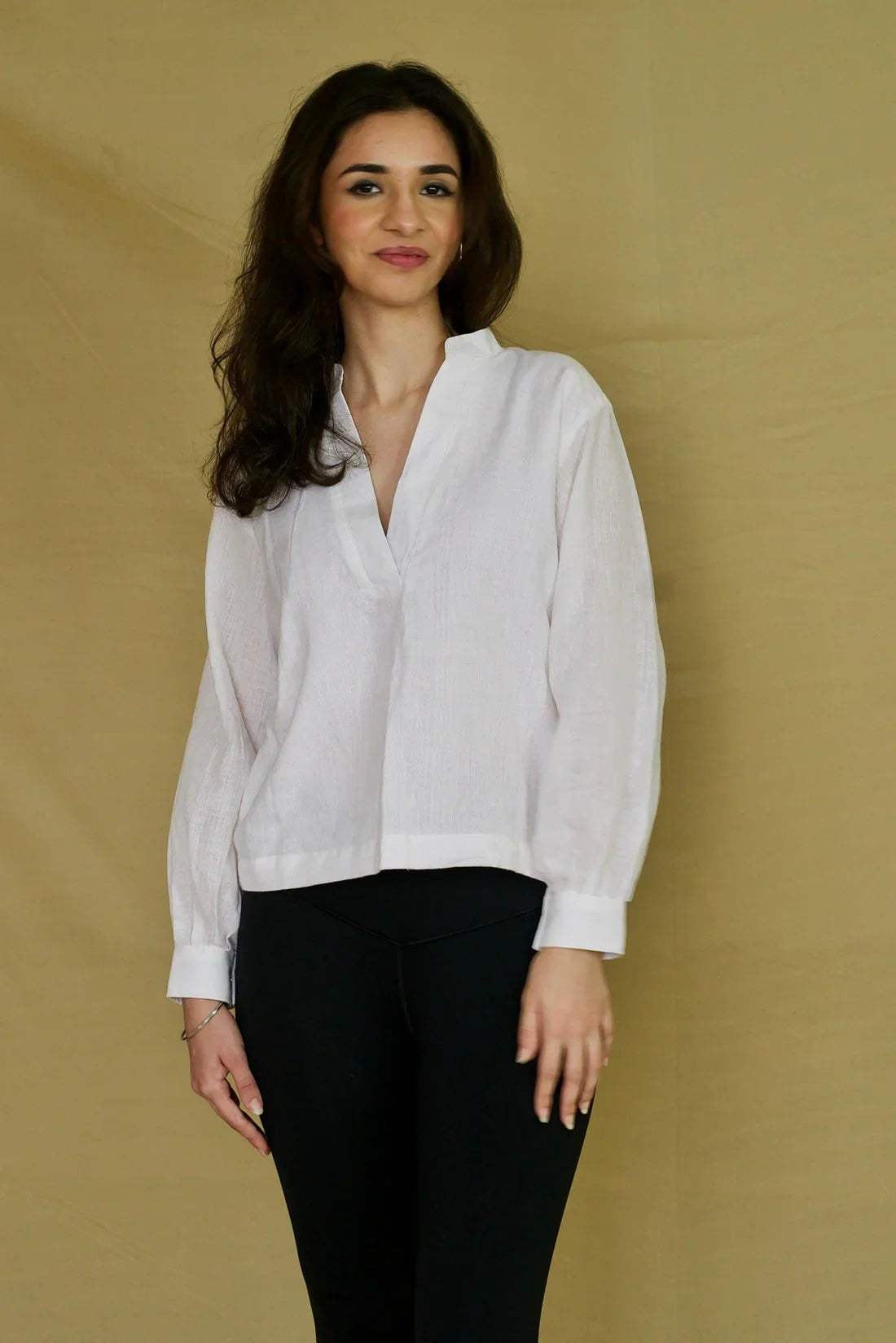 Handwoven Cotton Summers Balloon Sleeve Top