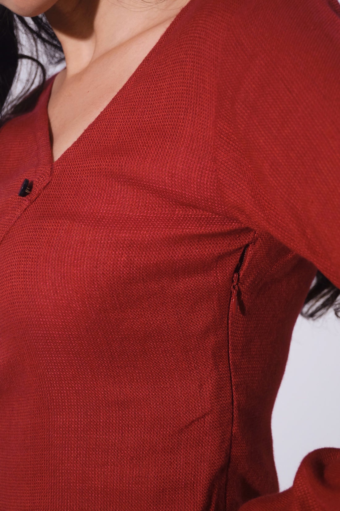 Reverie Jute Abstract Top - Rouge
