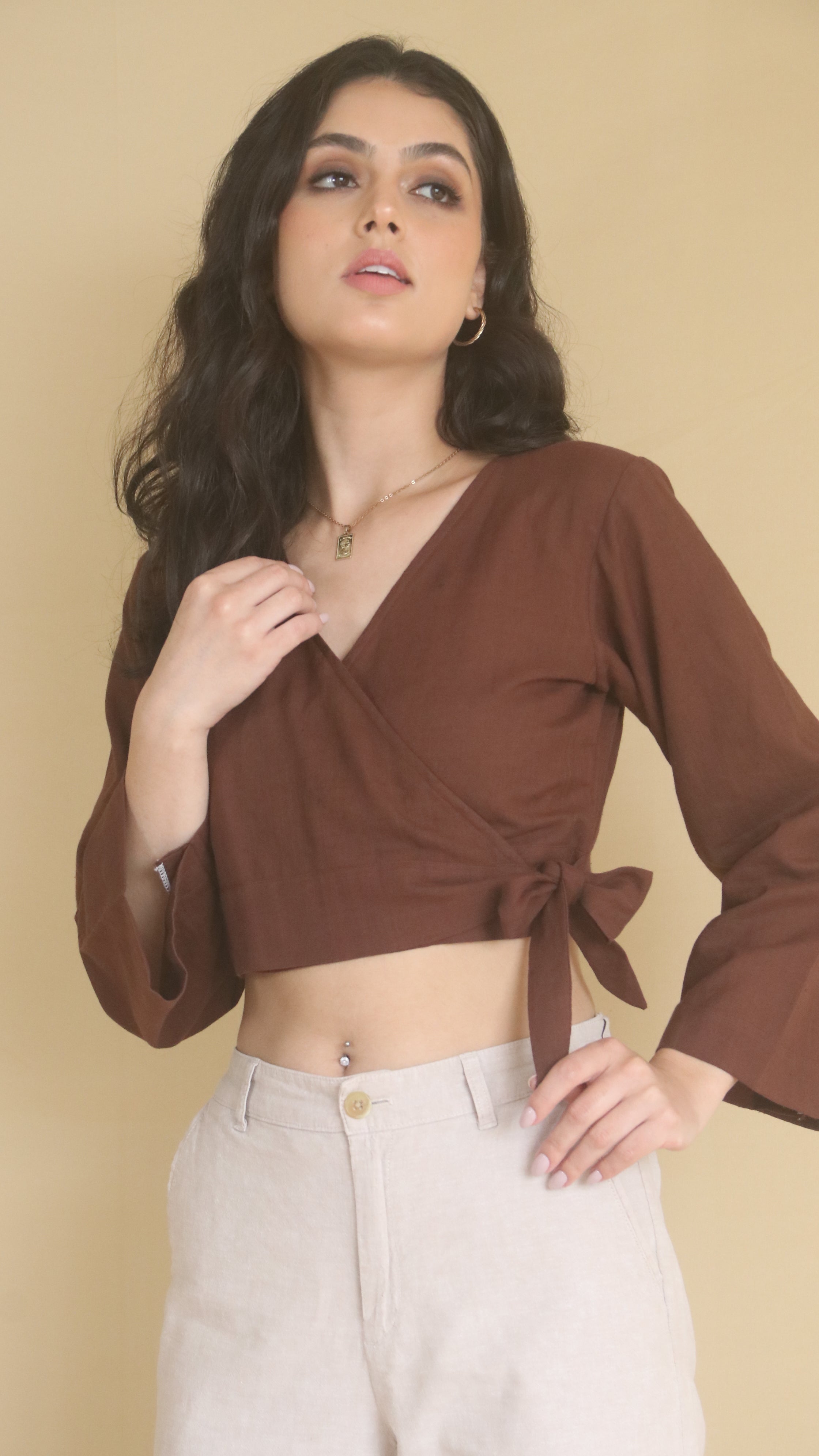 Bell Sleeve Wrap Top - Naava