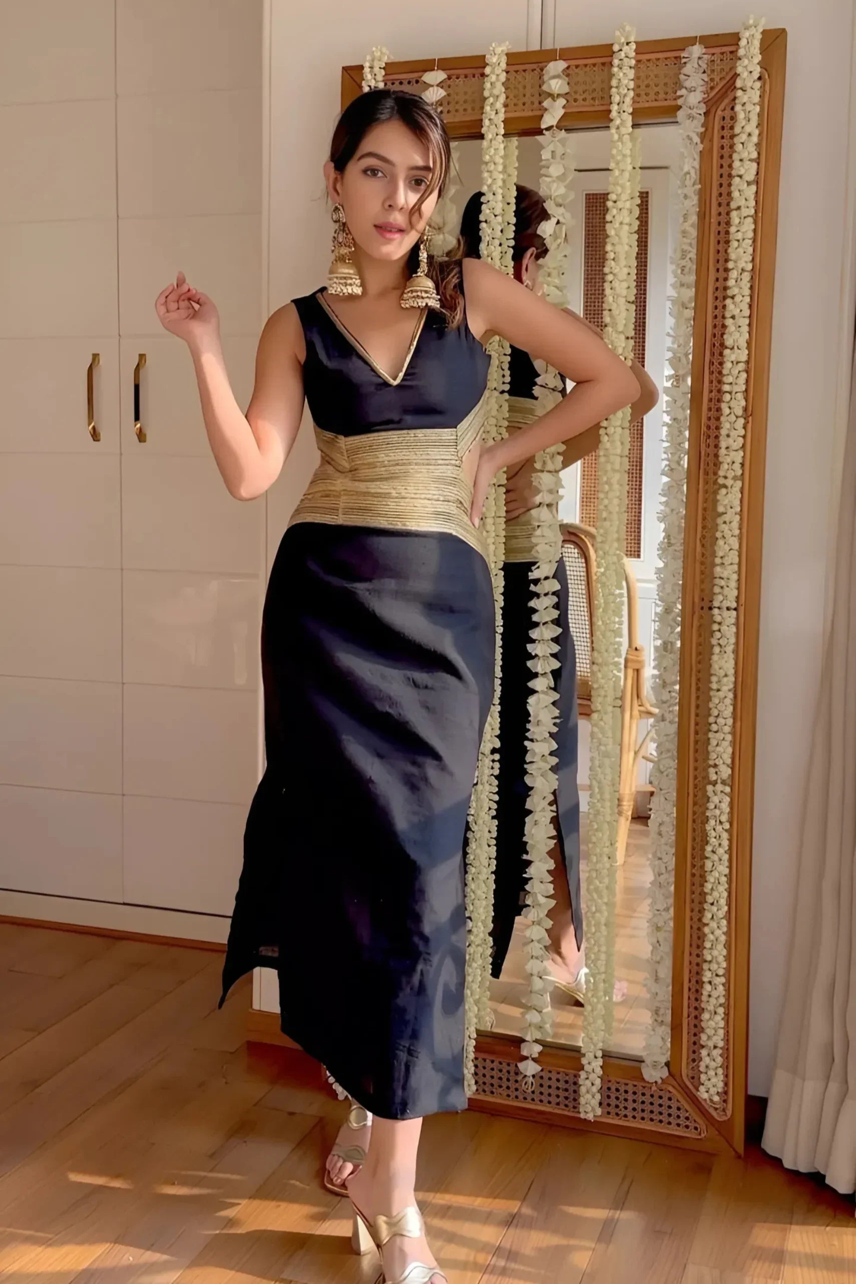 Handwoven Onyx Black Statement Dress