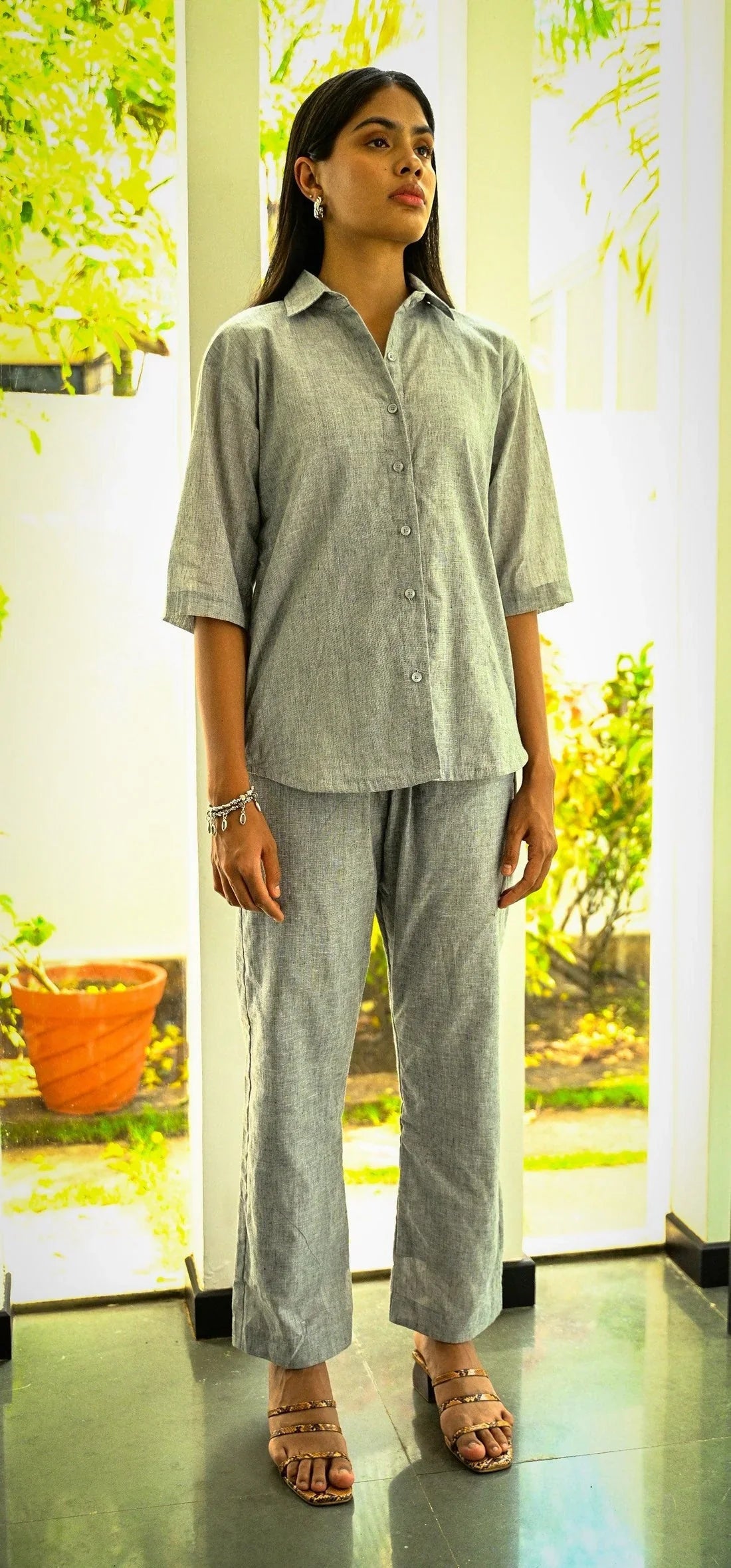 Handwoven Ash Grey Co-ord Set