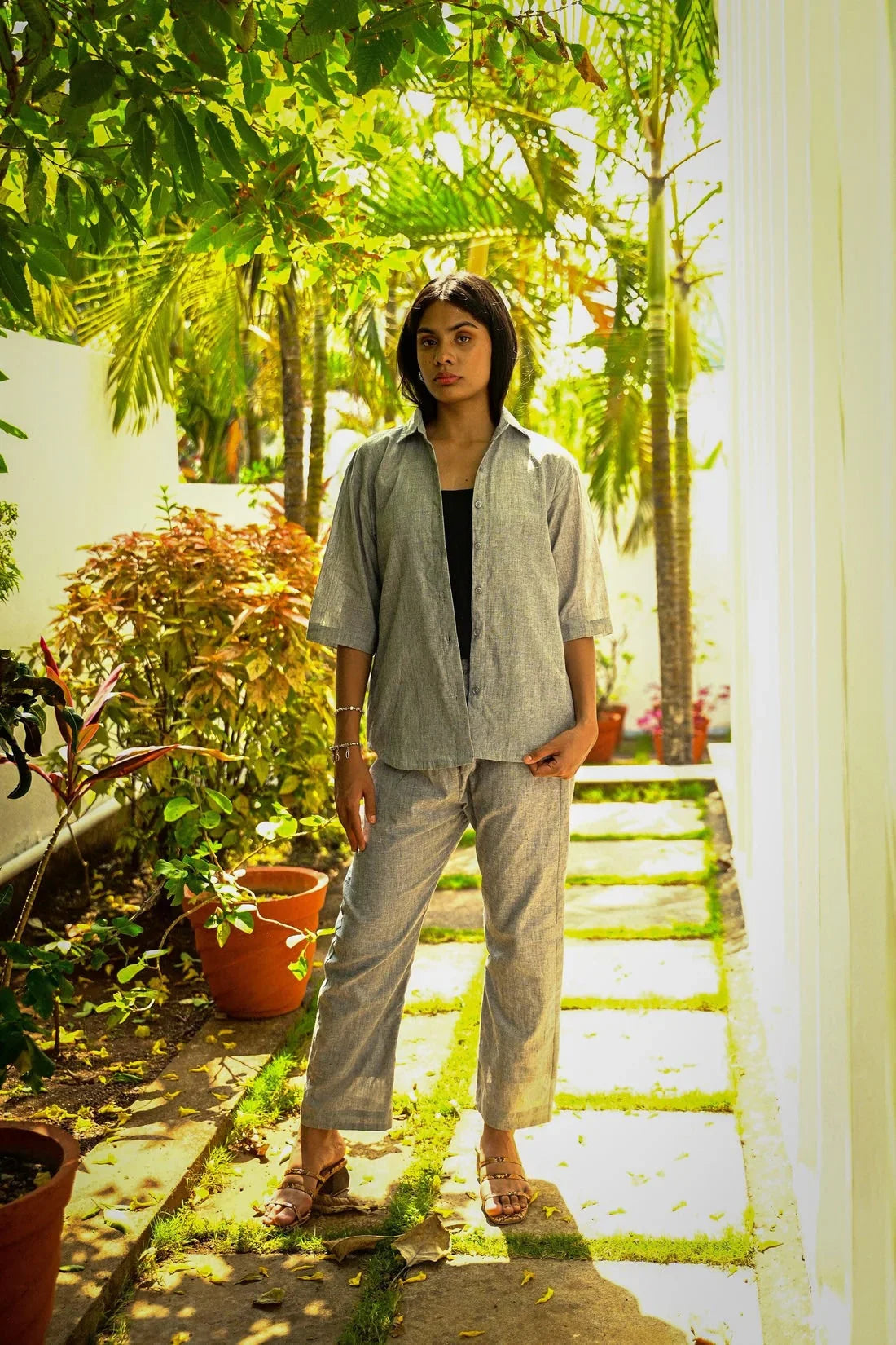 Handwoven Ash Grey Co-ord Set