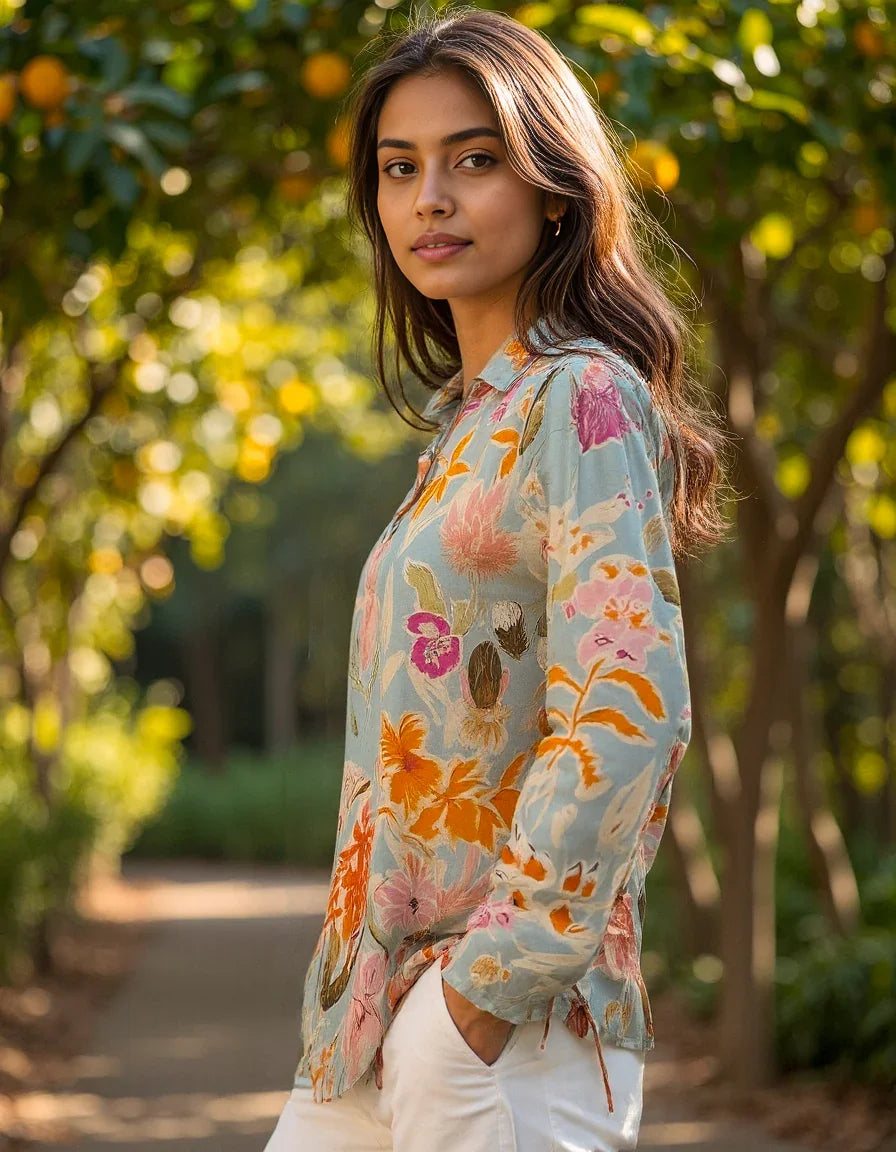 Handwoven Petals Drawstring Top