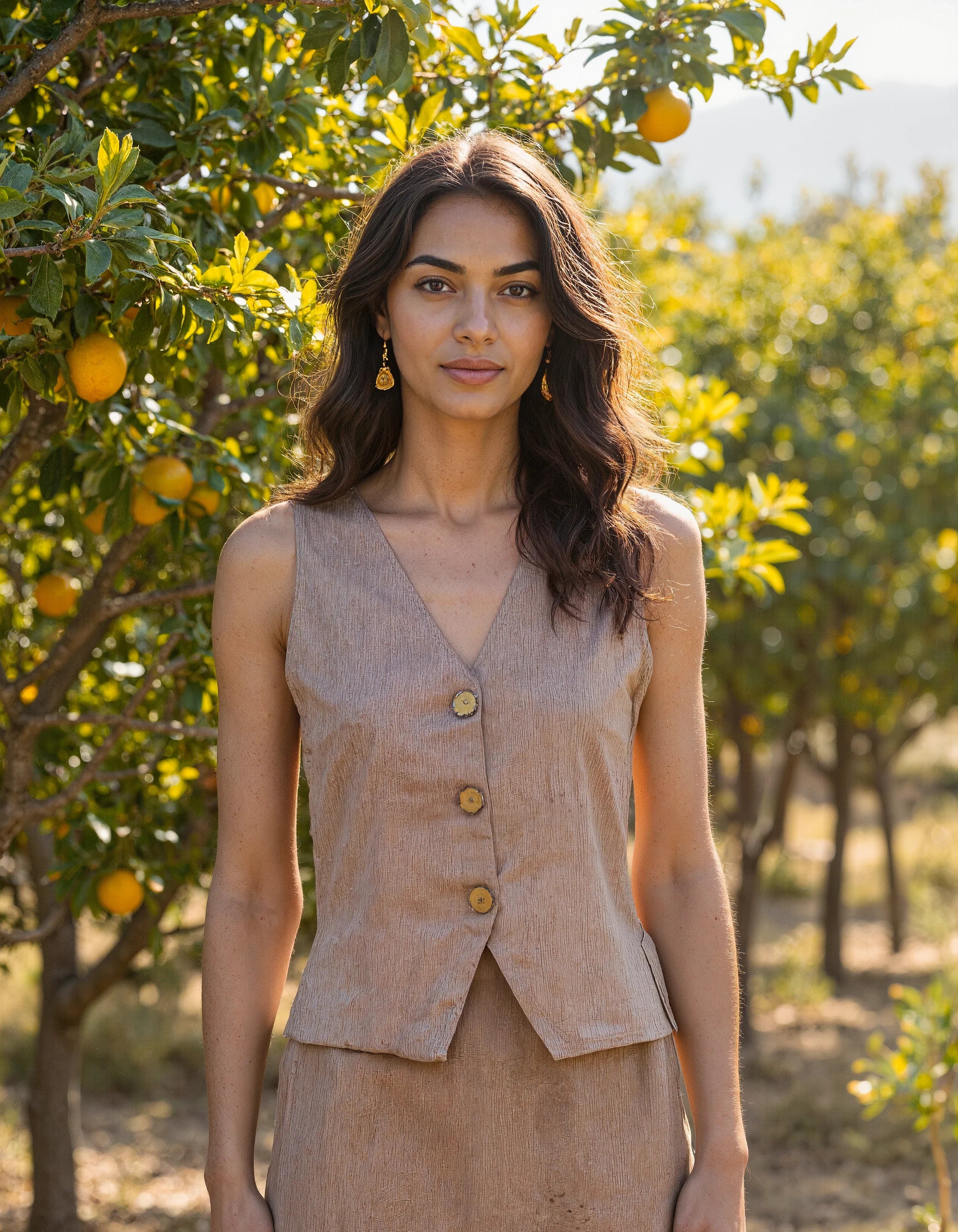 Earth Linen - Handwoven Vest And Skirt Set