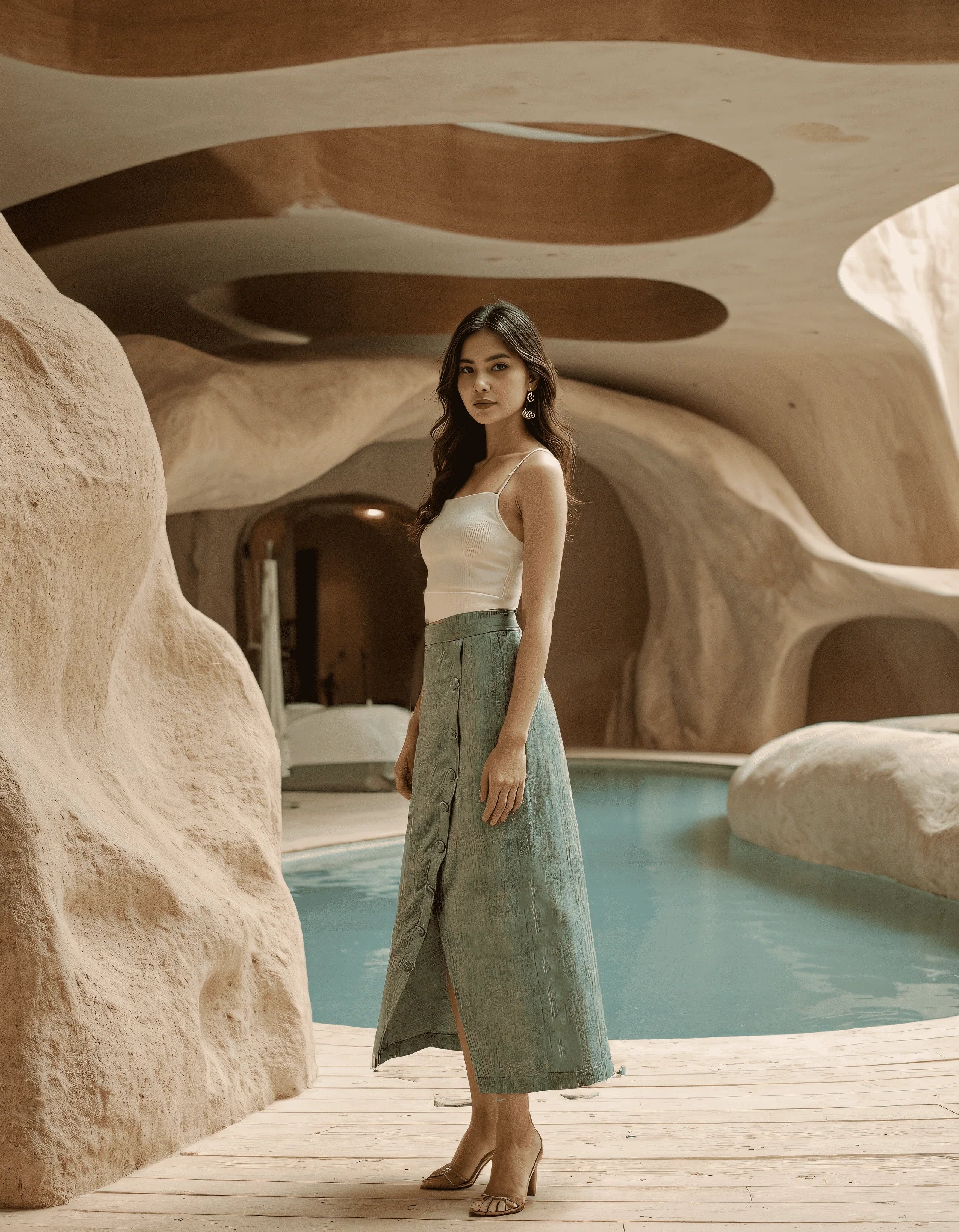 Handwoven Wrap Pencil Skirt