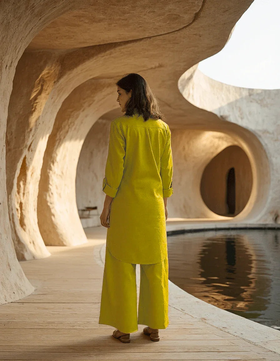 Handwoven Cyberlime Effortless Co-ord Set