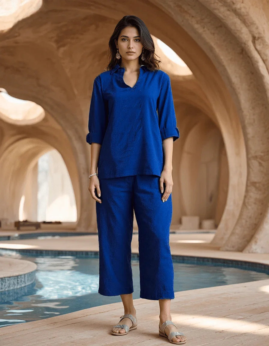 Handwoven Blue Effortless Co-ord Set