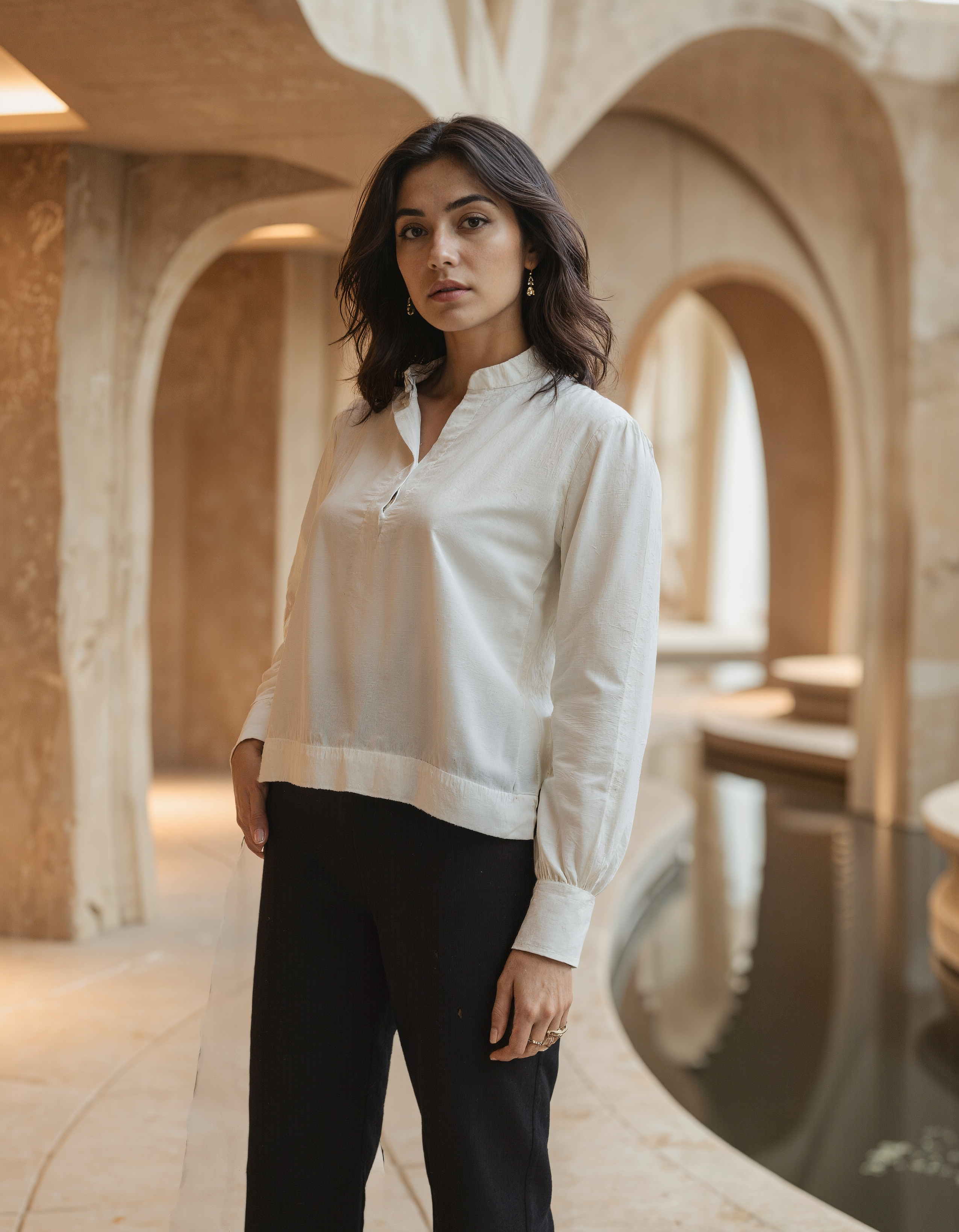 Handwoven Cotton Summers Balloon Sleeve Top