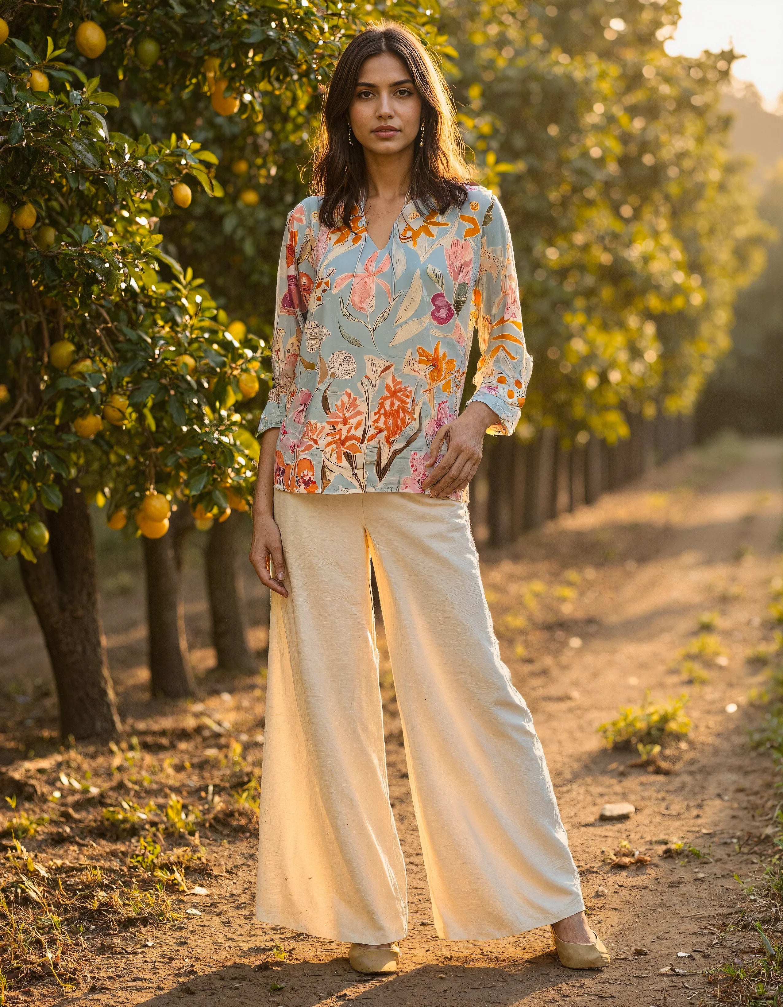 Beige Drawstring Trousers