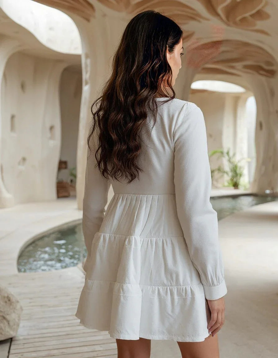 Handwoven Cotton Summers Drop Hem Dress