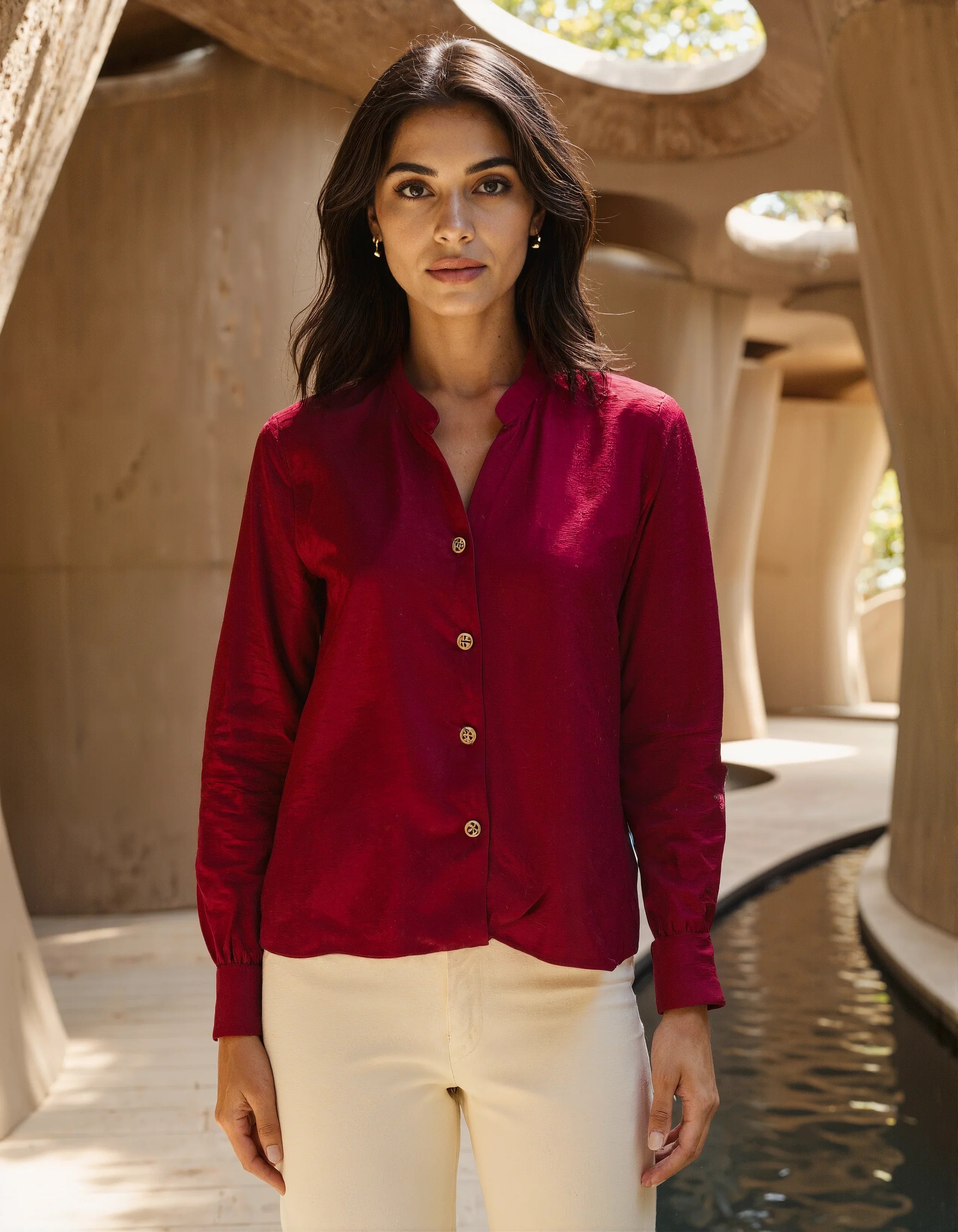 Handwoven Raw Silk Shirt Roll Up Shirt