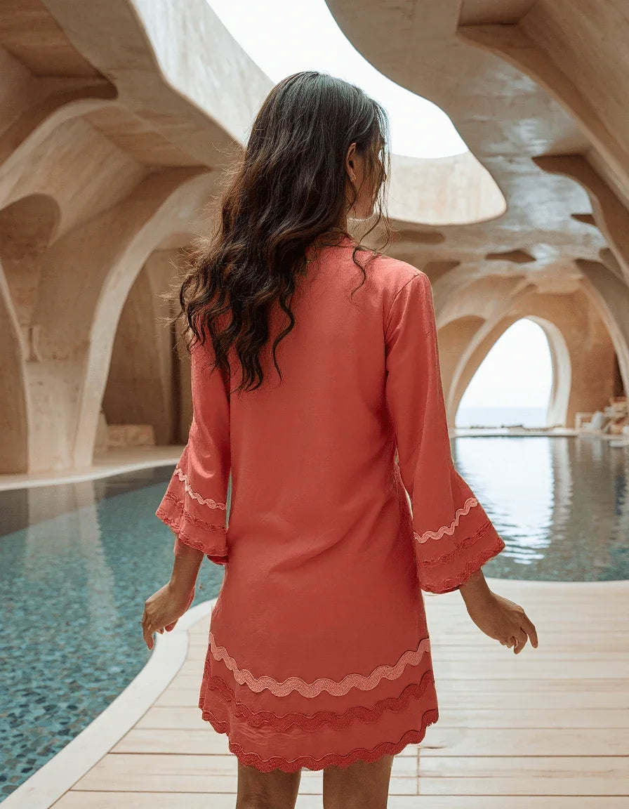 Handwoven Carnation Brunch Dress