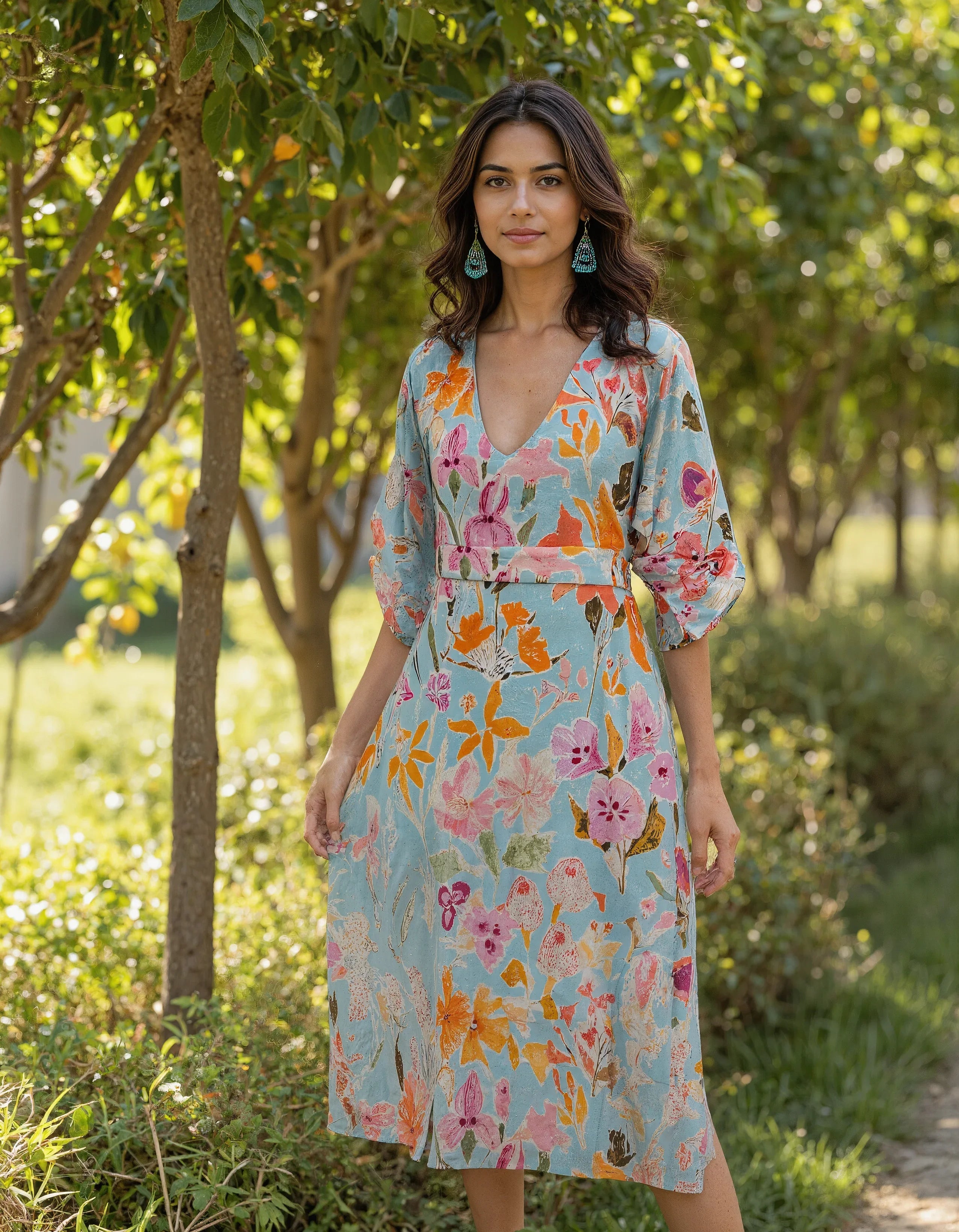 Handwoven Muslin Flora Wrap Dress