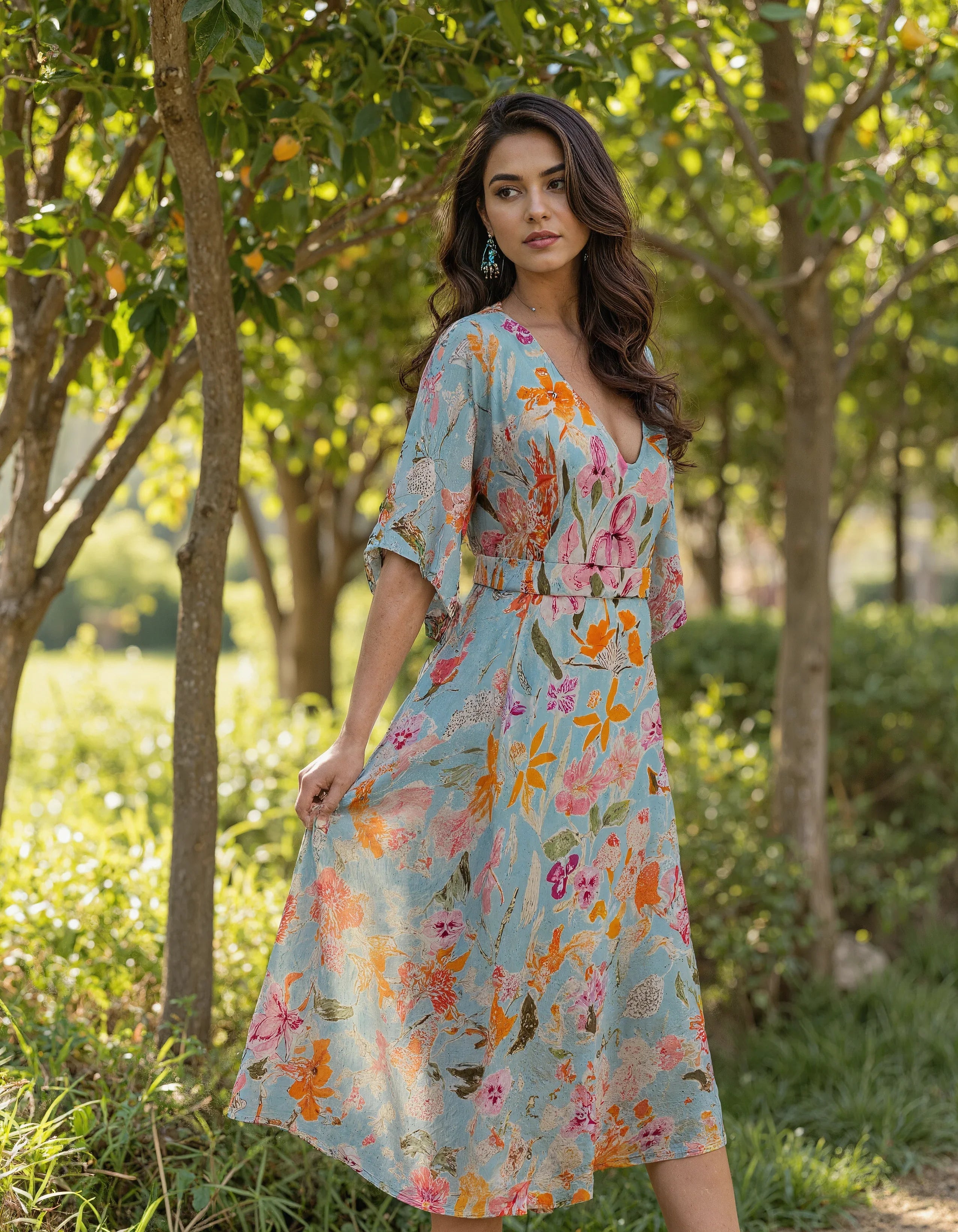 Handwoven Muslin Flora Wrap Dress