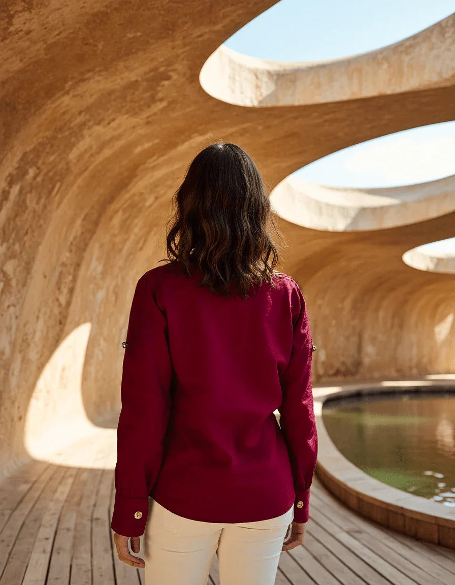 Handwoven Raw Silk Shirt Roll Up Shirt