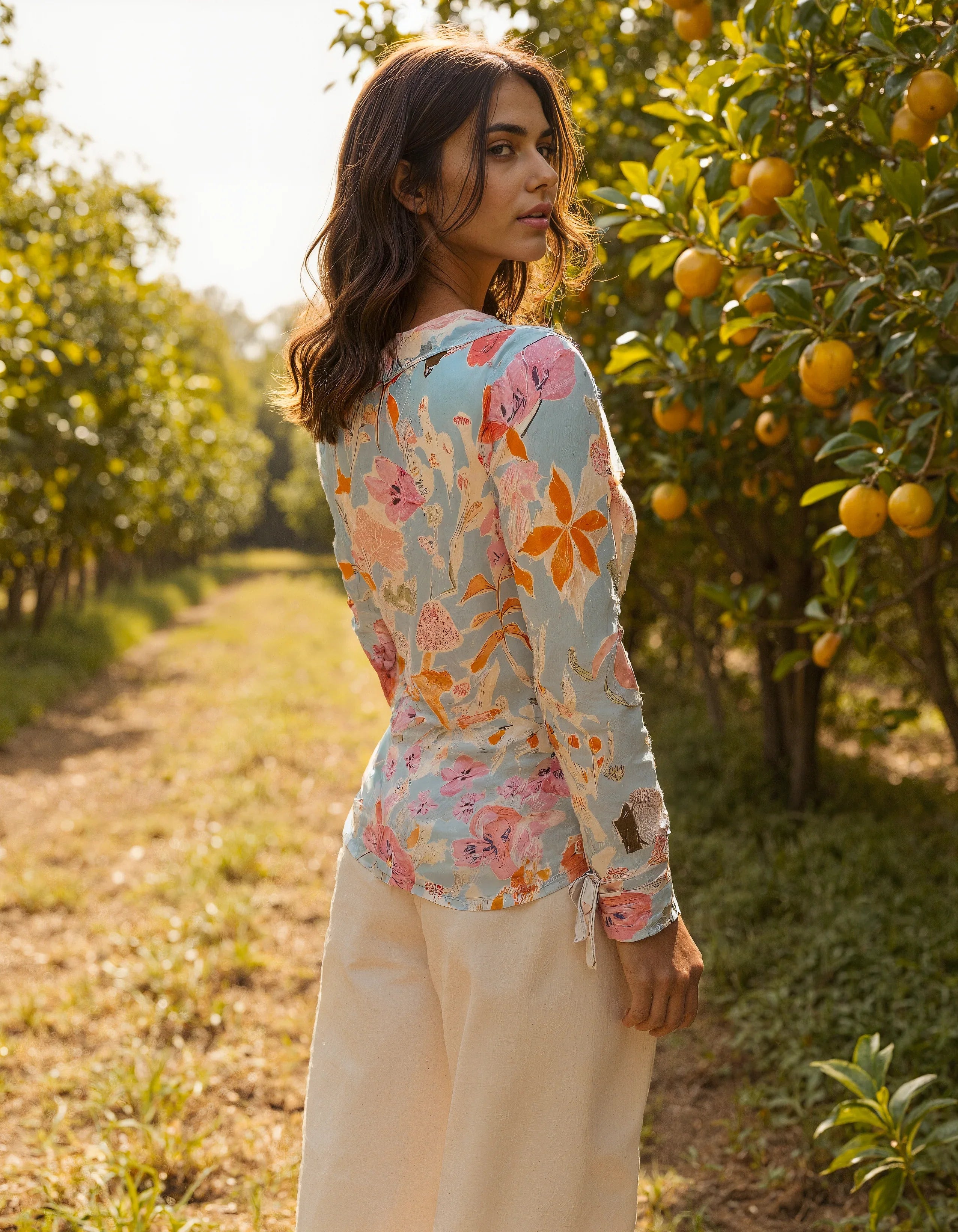 Beige Drawstring Trousers