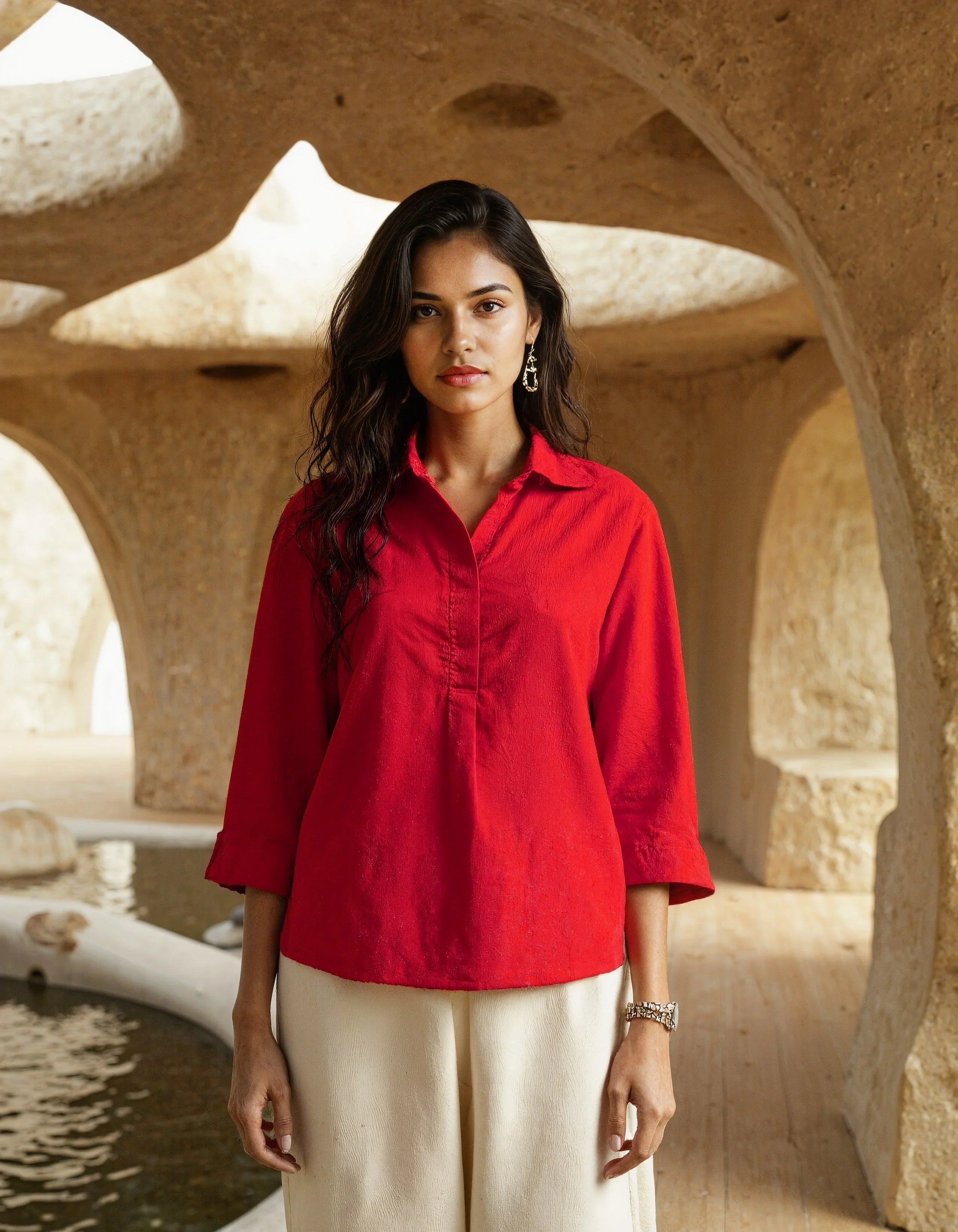 Handwoven Hibiscus Top