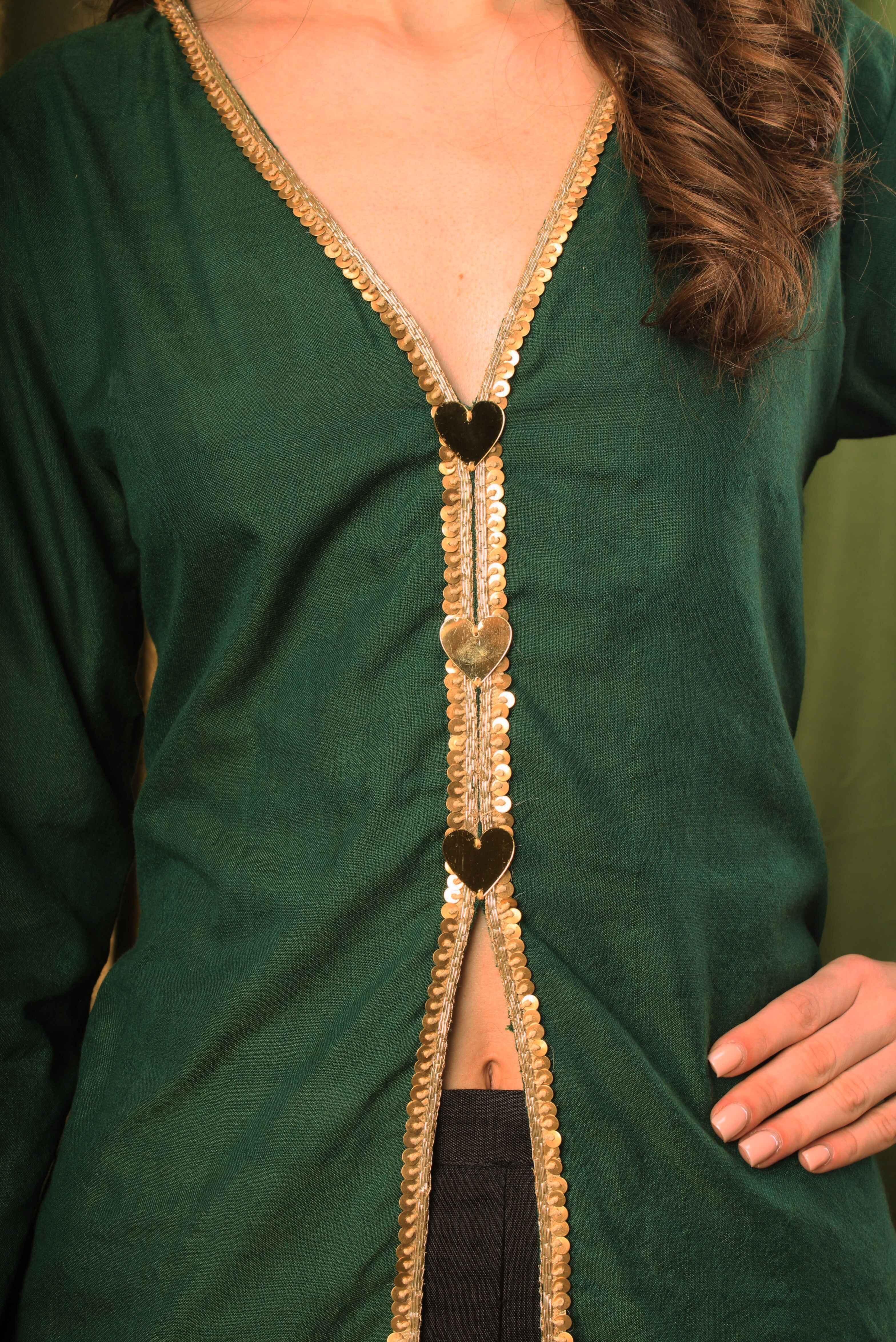 Handwoven Emerald and Onyx Co-ord Set