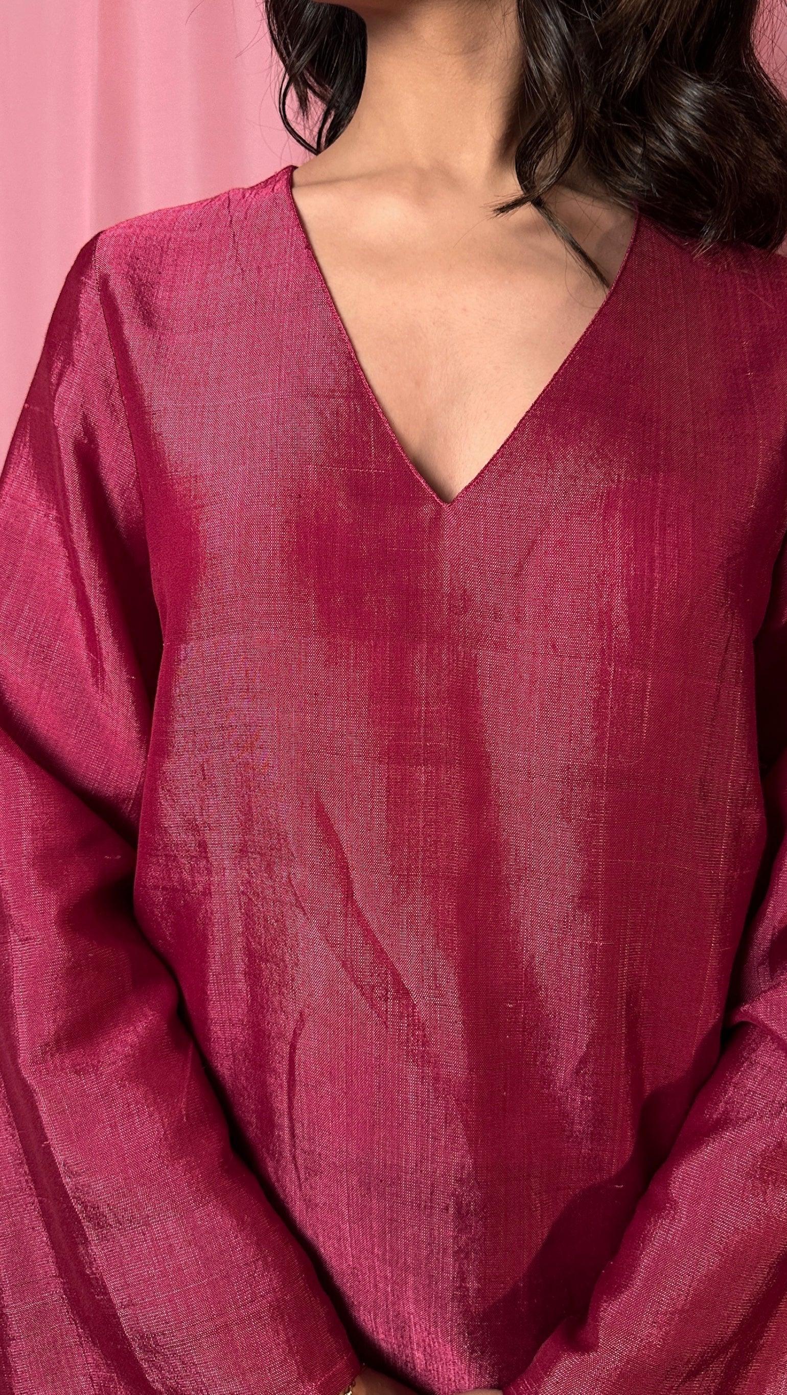 Handwoven Summer Silk Rosebud Co-ord Set