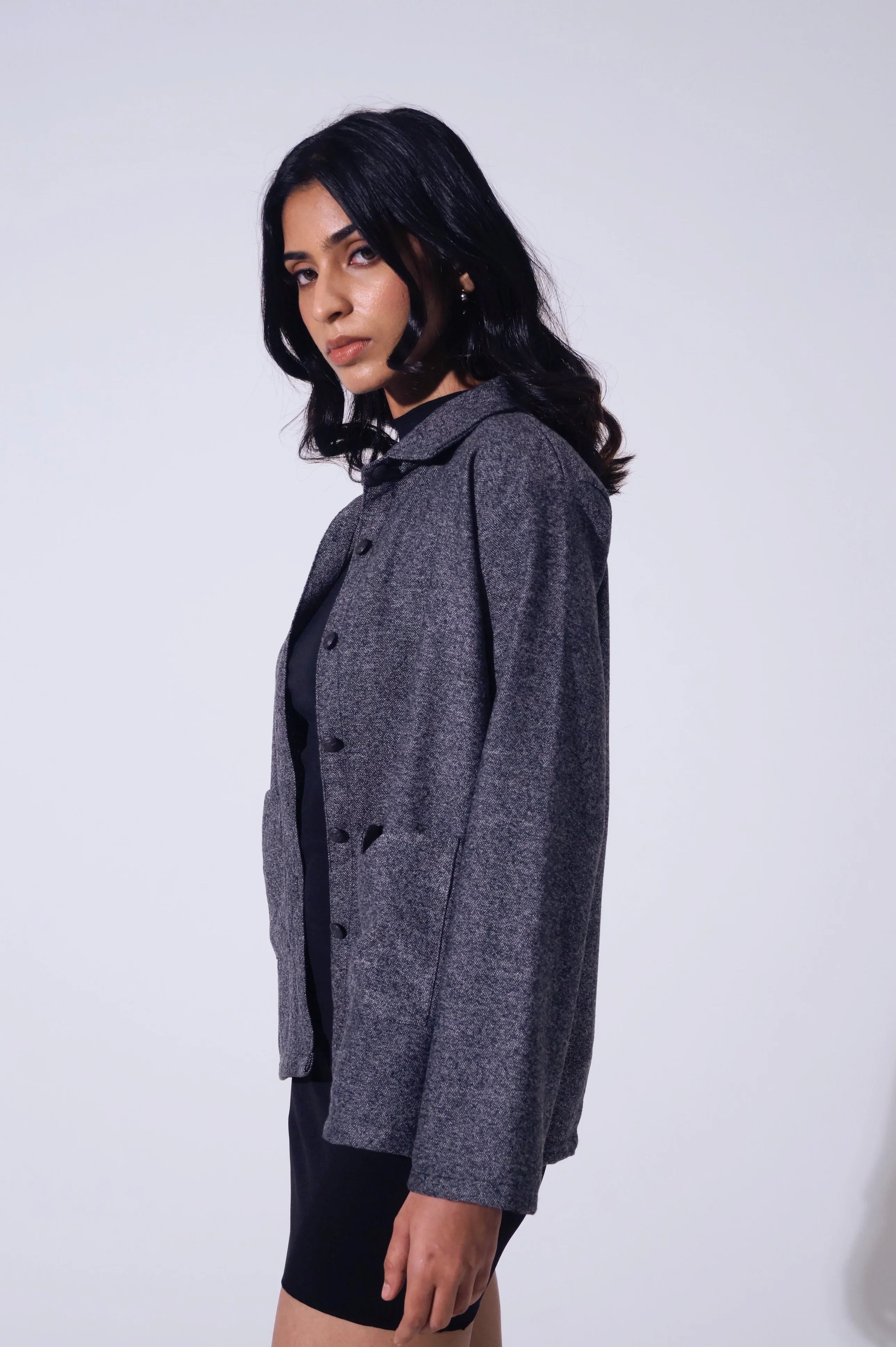 Handwoven Wool Graphite Jacket