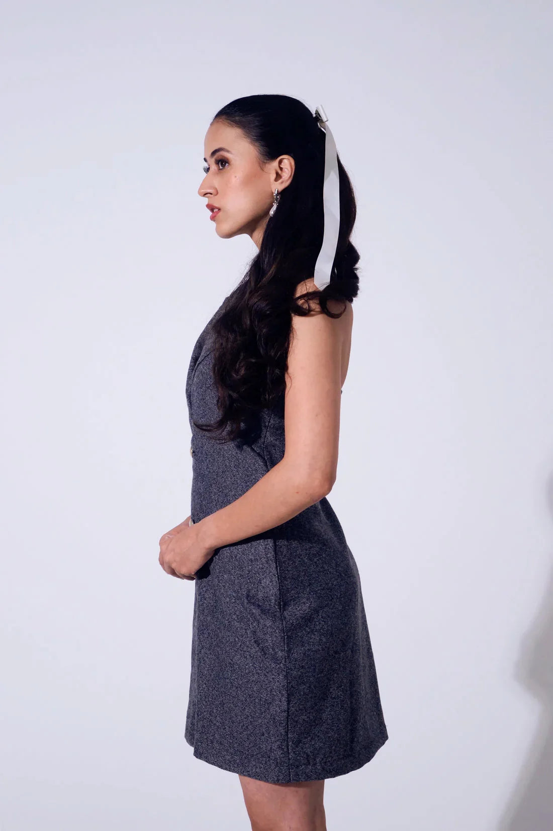 Handwoven Wool Blazer Dress