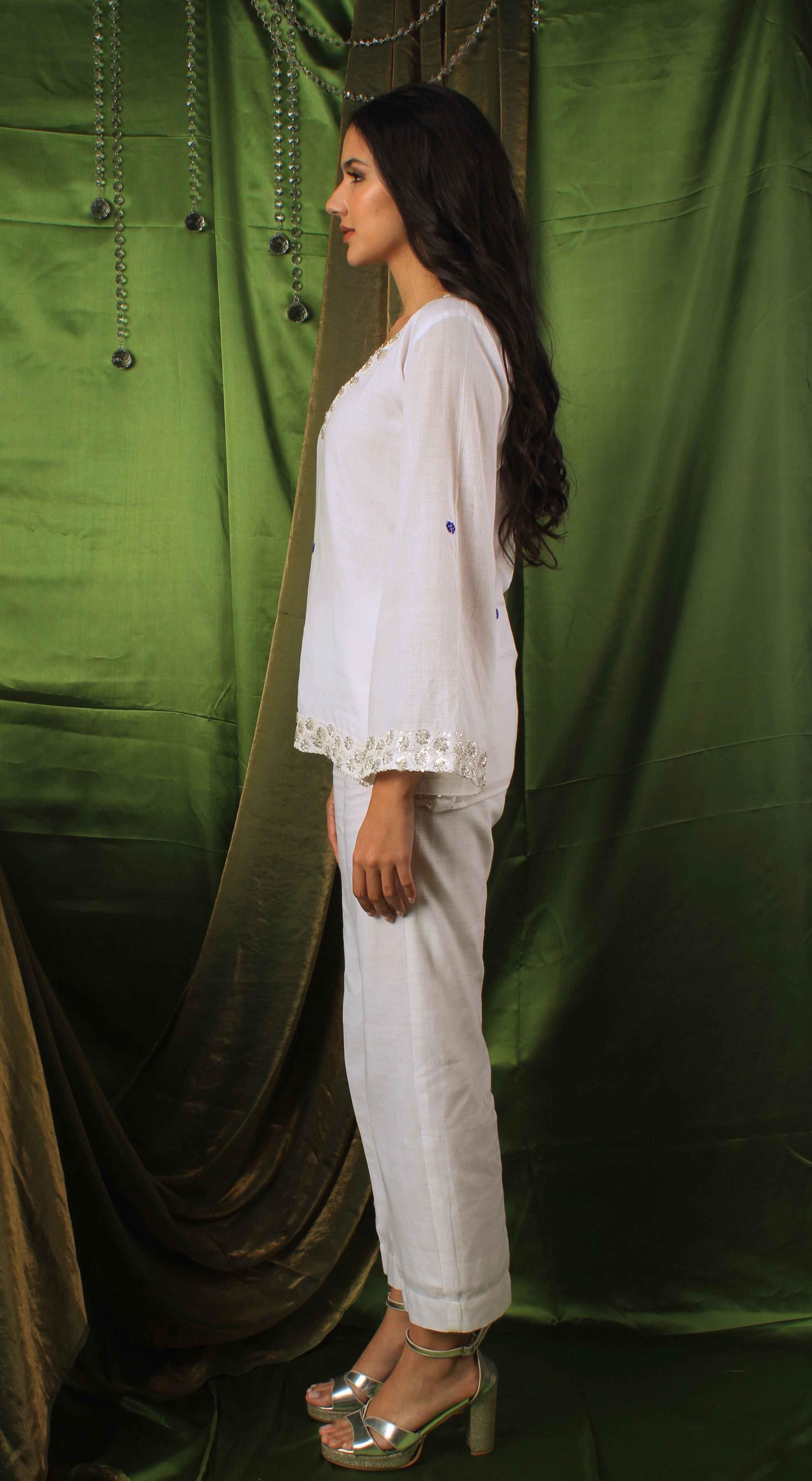 Handwoven Moonstone Ivory Top