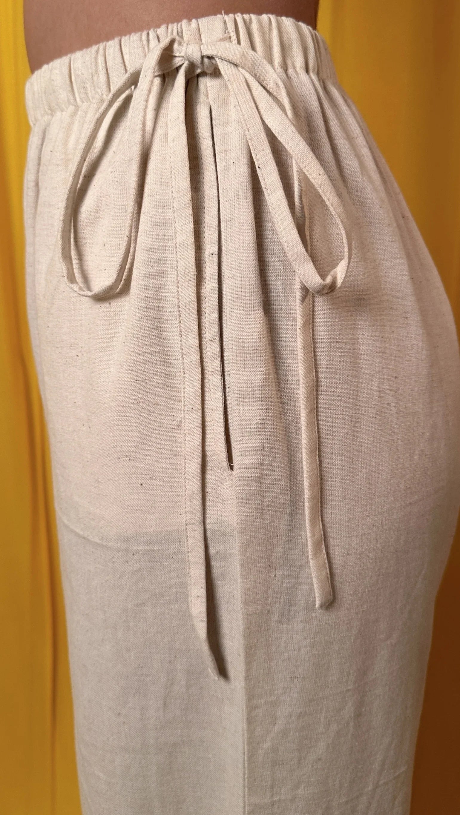 Beige Drawstring Trousers