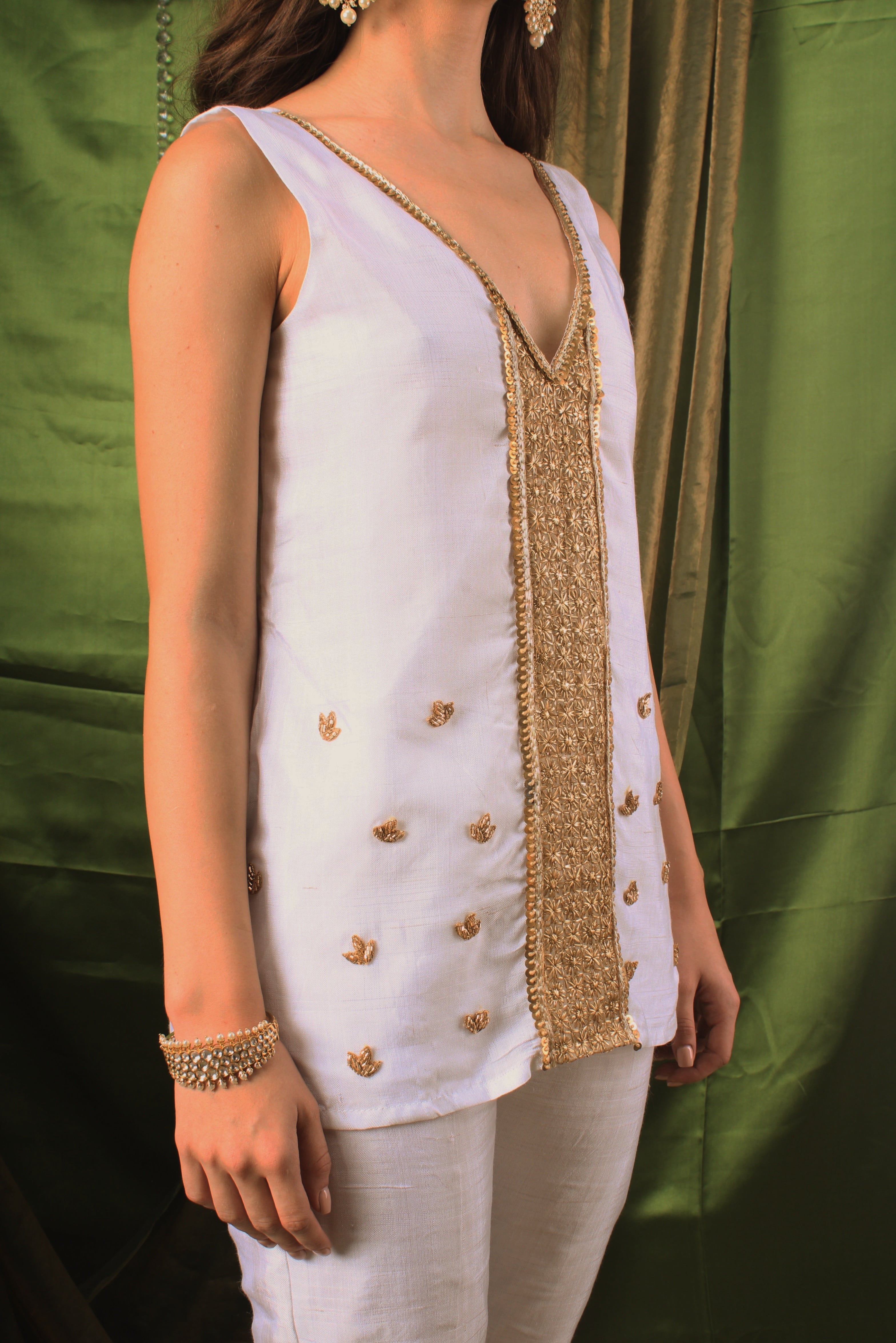 Handwoven Opal Silk Top