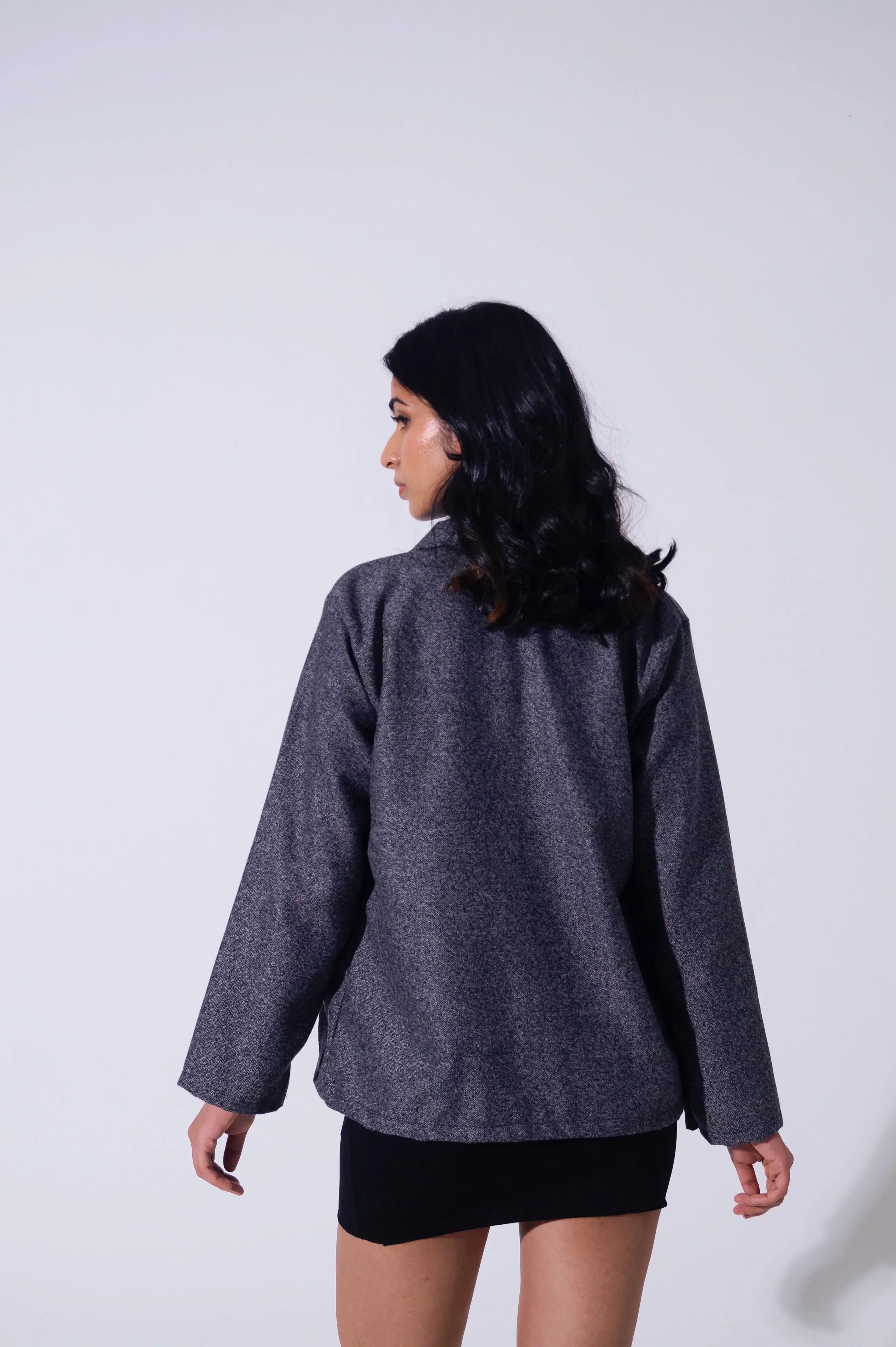 Handwoven Wool Graphite Jacket