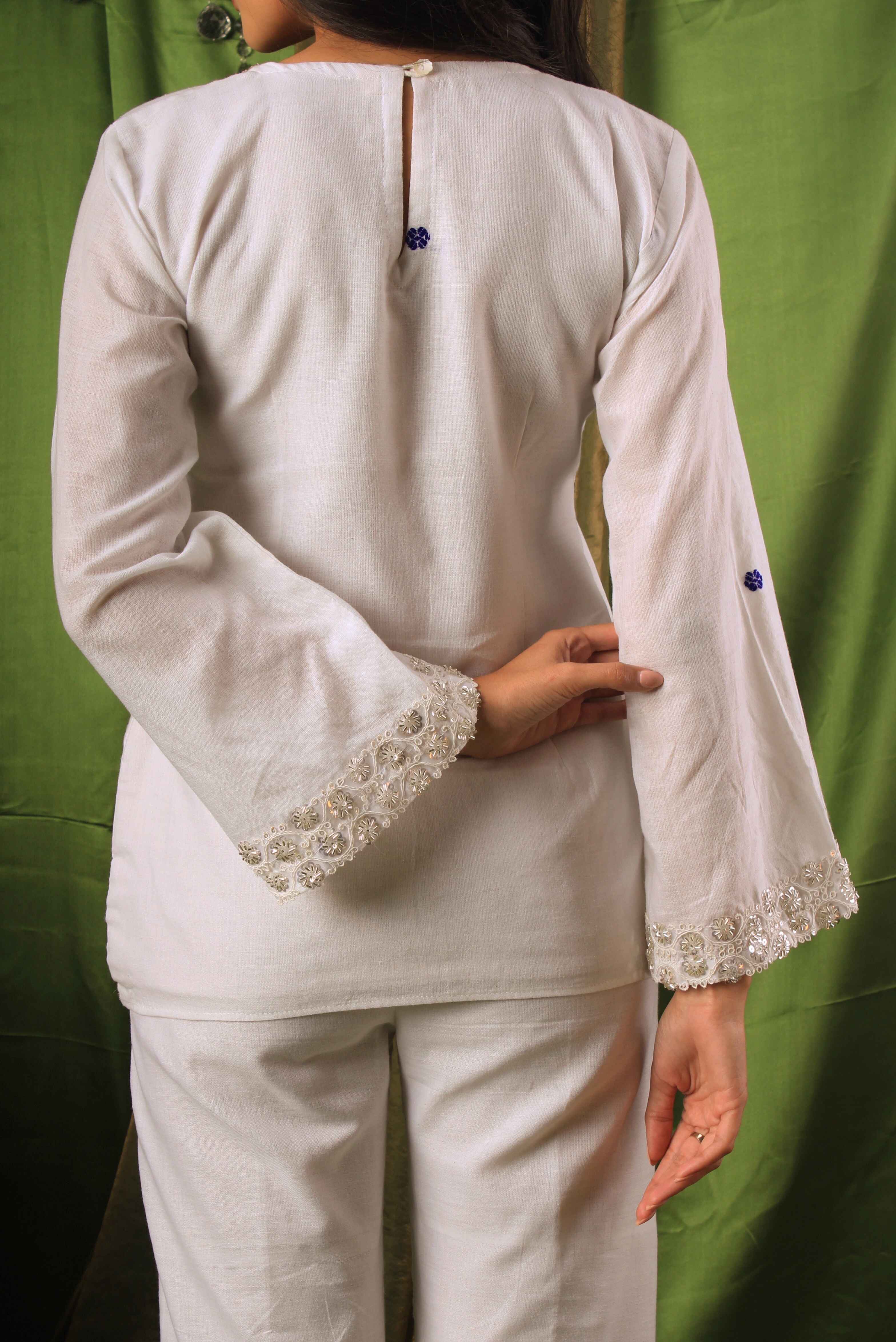 Handwoven Moonstone Ivory Top
