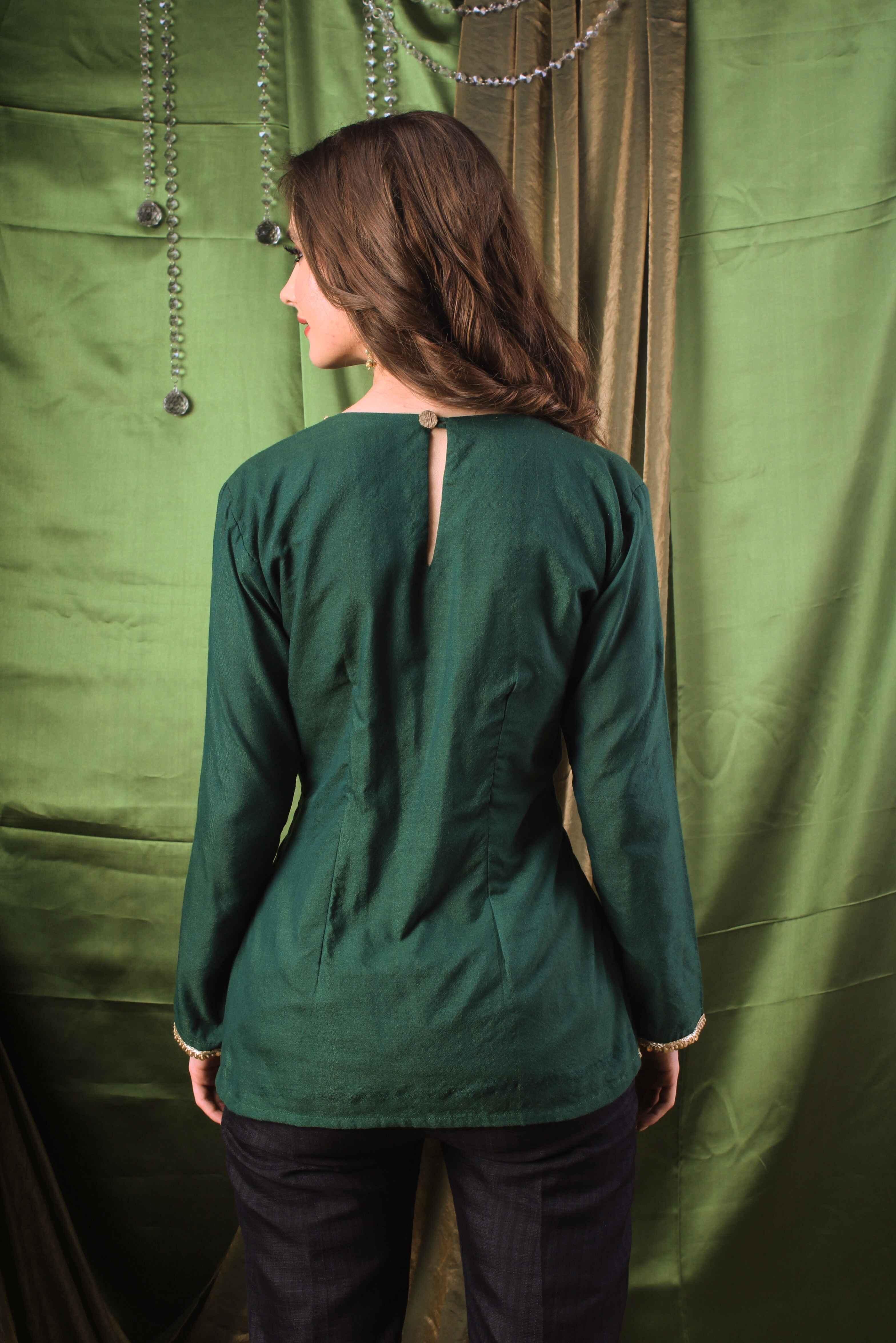 Handwoven Emerald Top