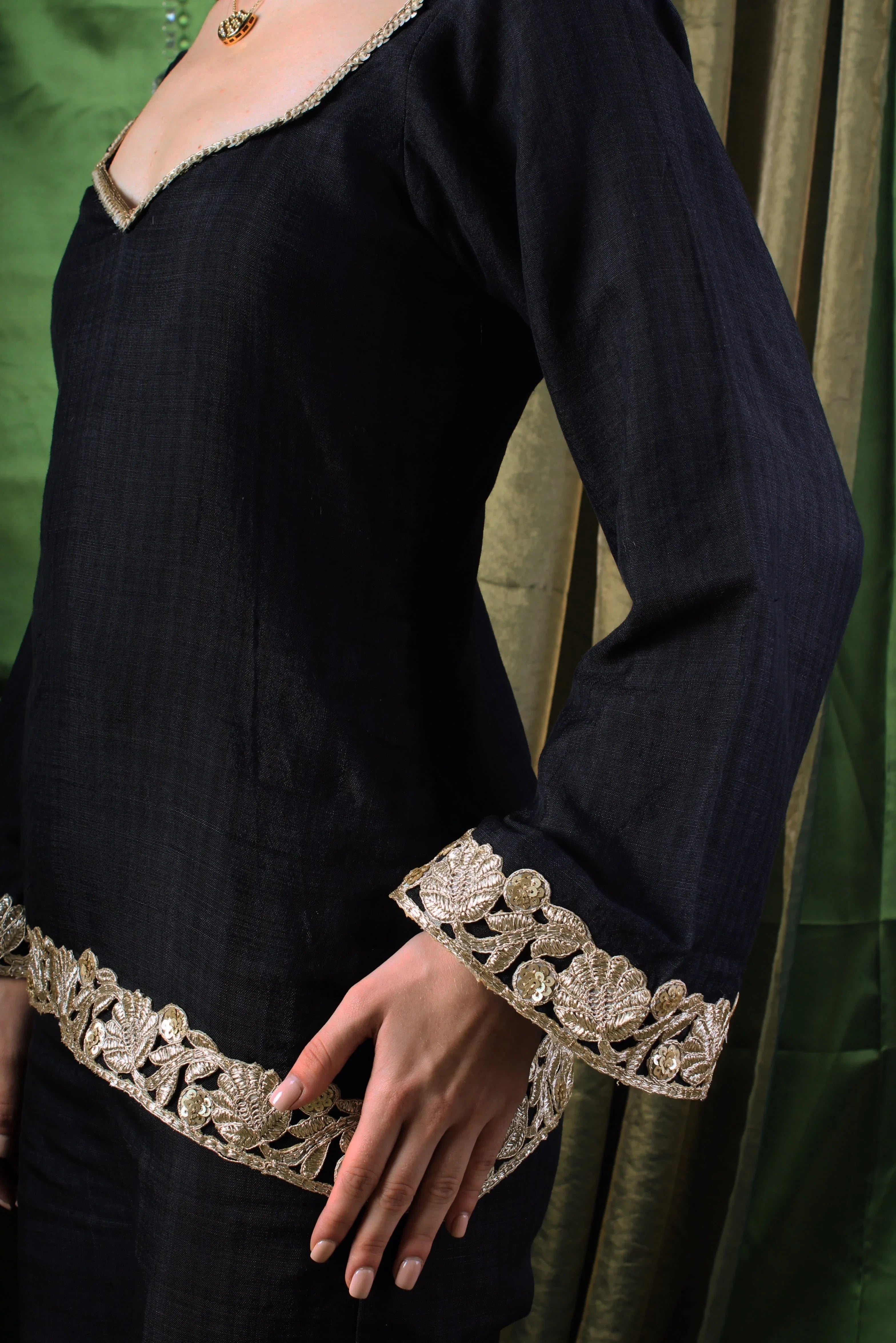 Handwoven Agate Black Coord Set