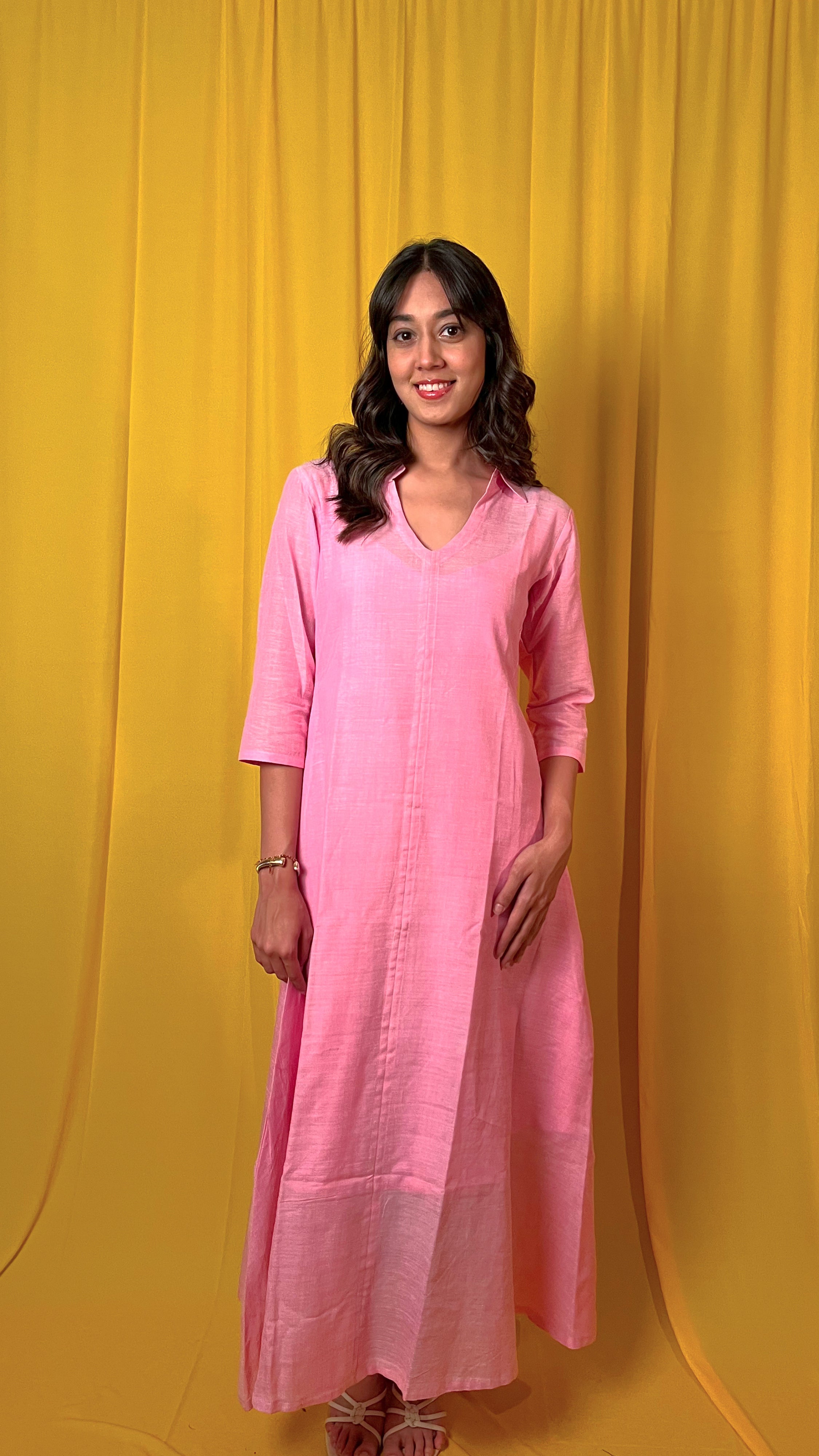 Handwoven Pink Picnic Dress