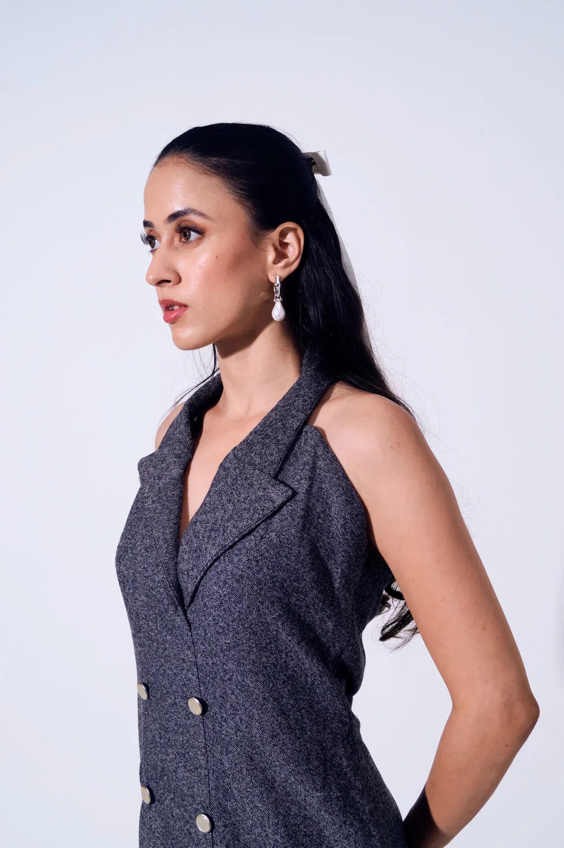 Handwoven Wool Blazer Dress