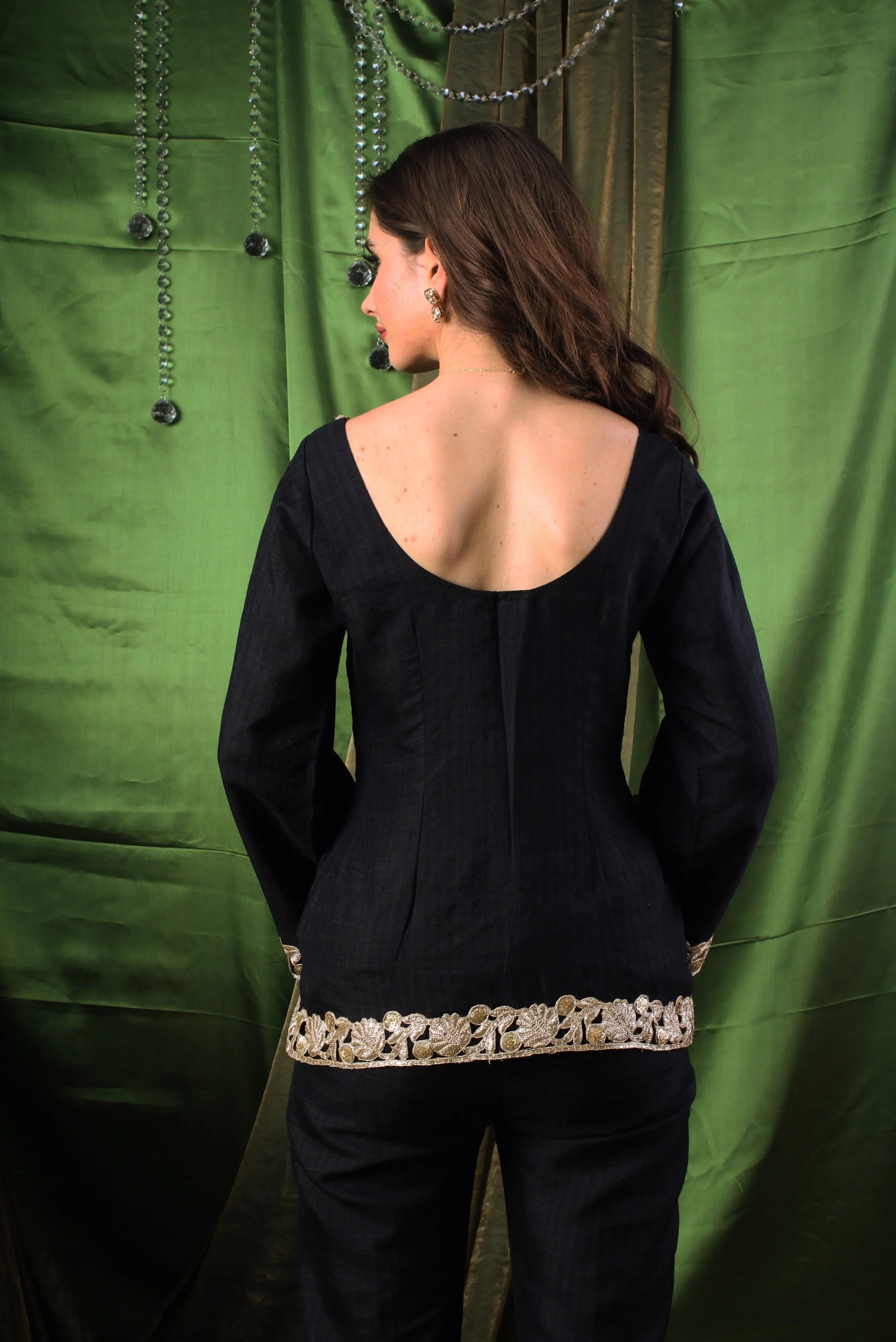 Handwoven Agate Black Coord Set