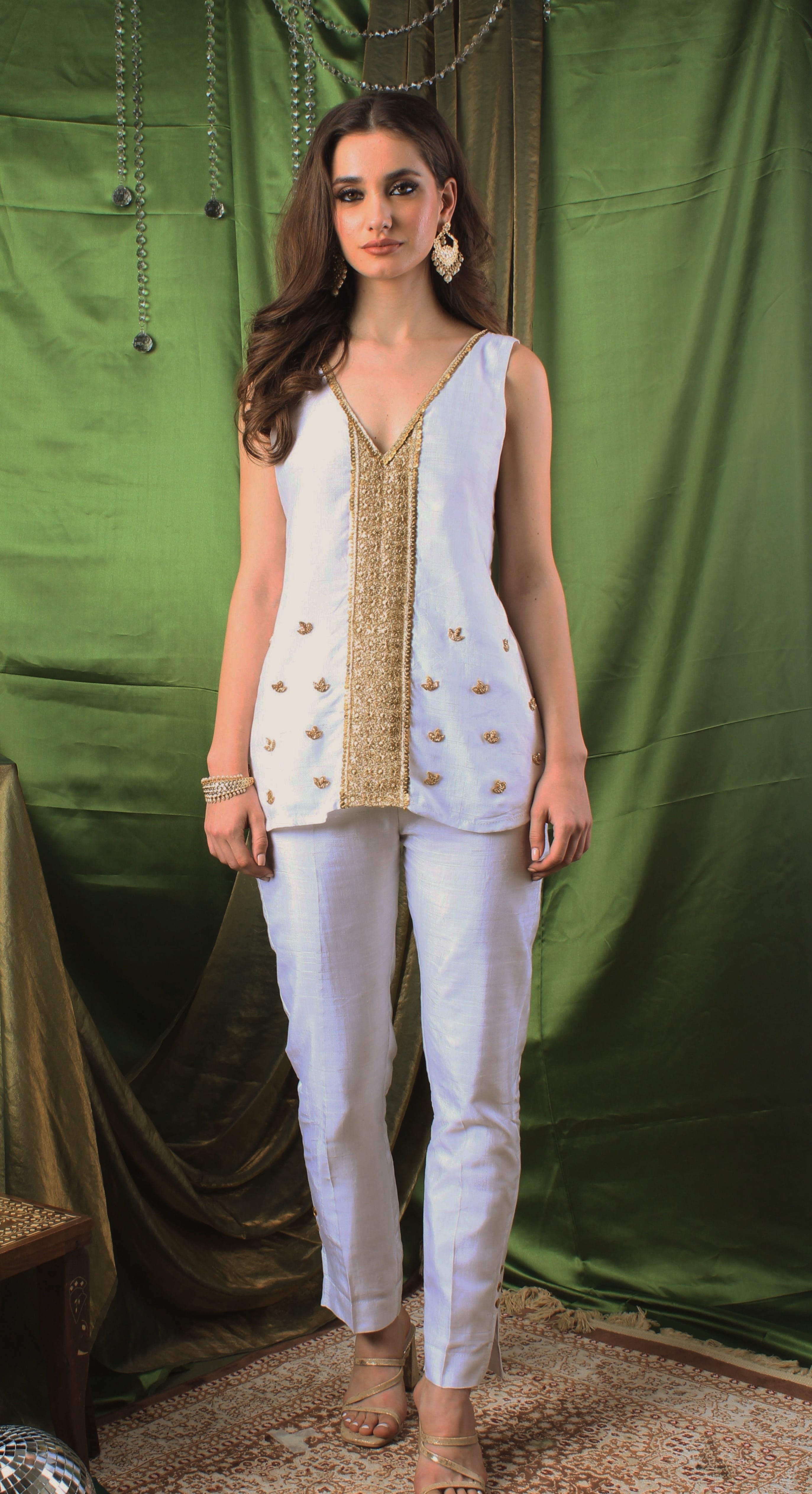 Handwoven Opal Silk Coord Set