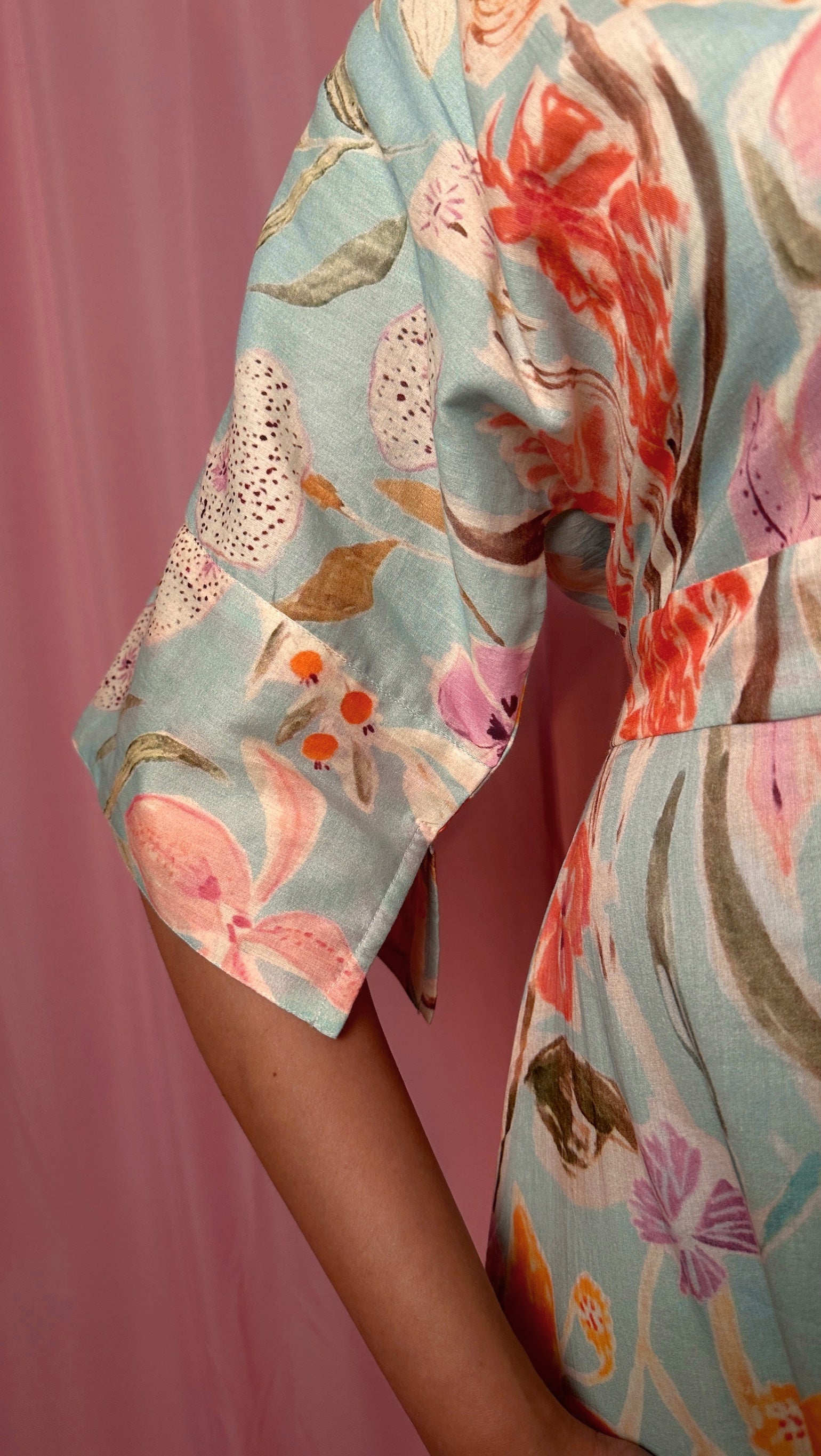 Handwoven Floral Wrap Dress