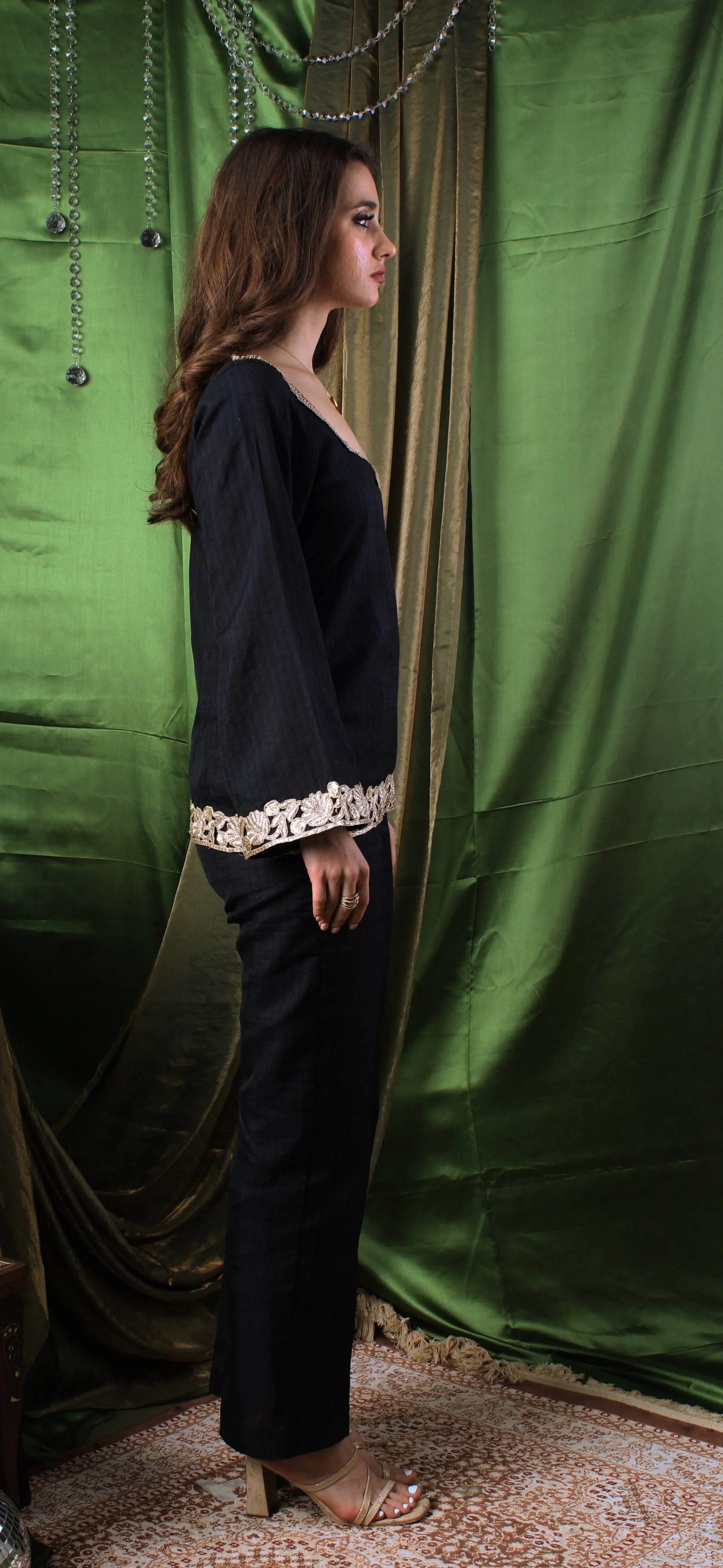 Handwoven Agate Black Coord Set