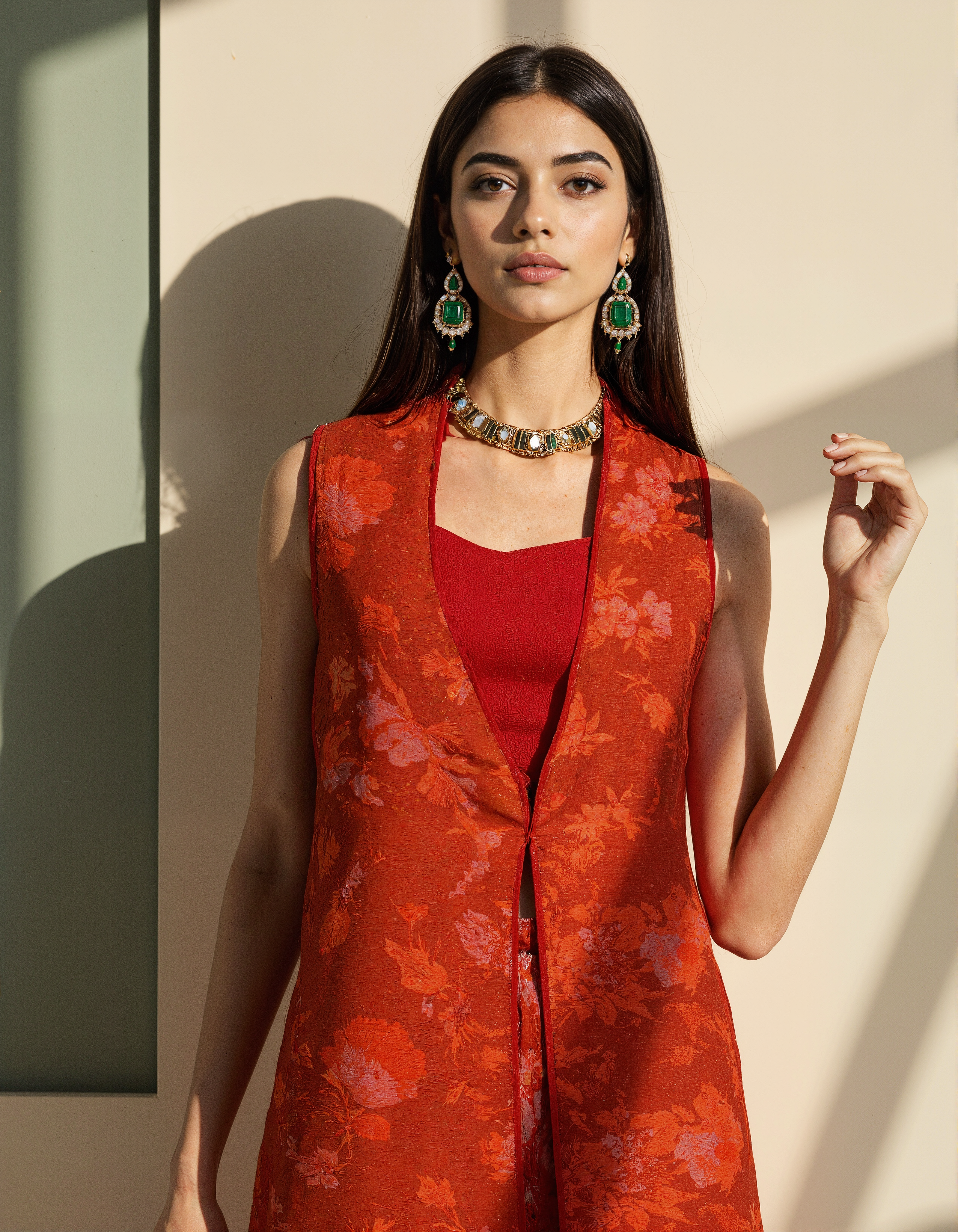 Amara Printed Mul Coord Set (3 piece set with bustier)