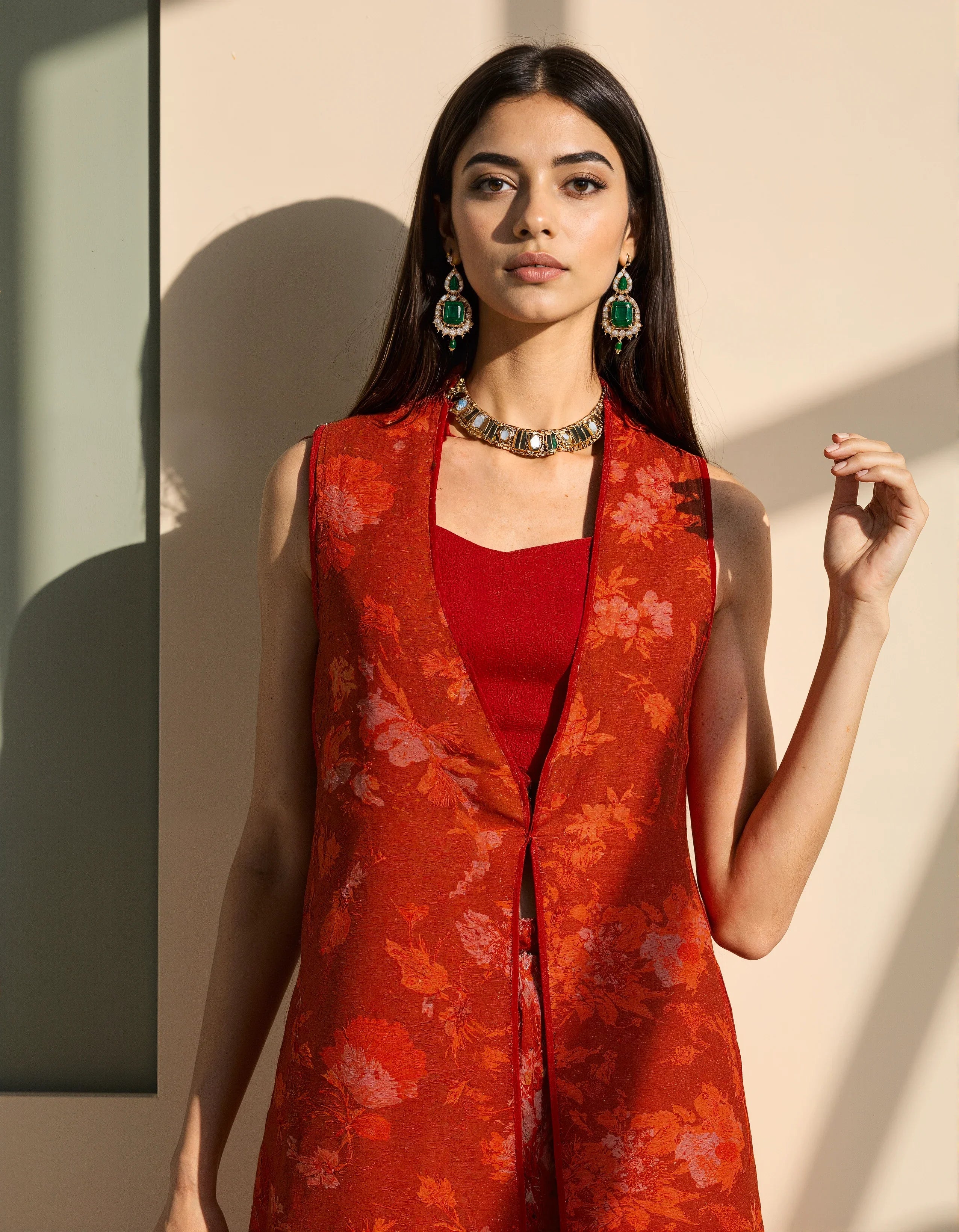 Amara Printed Mul Coord Set (3 piece set with bustier)