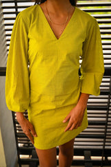 Handwoven Cyber Lime Dress