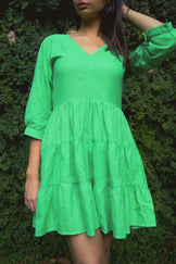 Handwoven Parakeet Drop Hem Dress